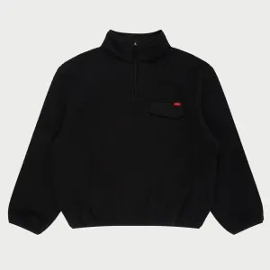 Quarter Zip Sherpa Pullover (Black)