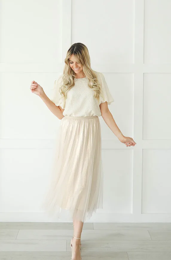 Queen For A Day Gold Tulle Skirt - DM Exclusive - Restocked