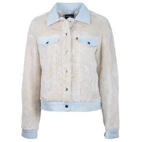 "Hooey Ladies Jacket " Cream Sherpa w/Denim Accents