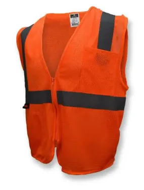 RADIANS - Economy Type R Class 2 Mesh Safety Vest with Zipper, HI-Vis Orange