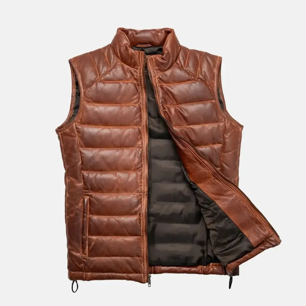 Raven Robes Mens Leather Motorcycle Vest