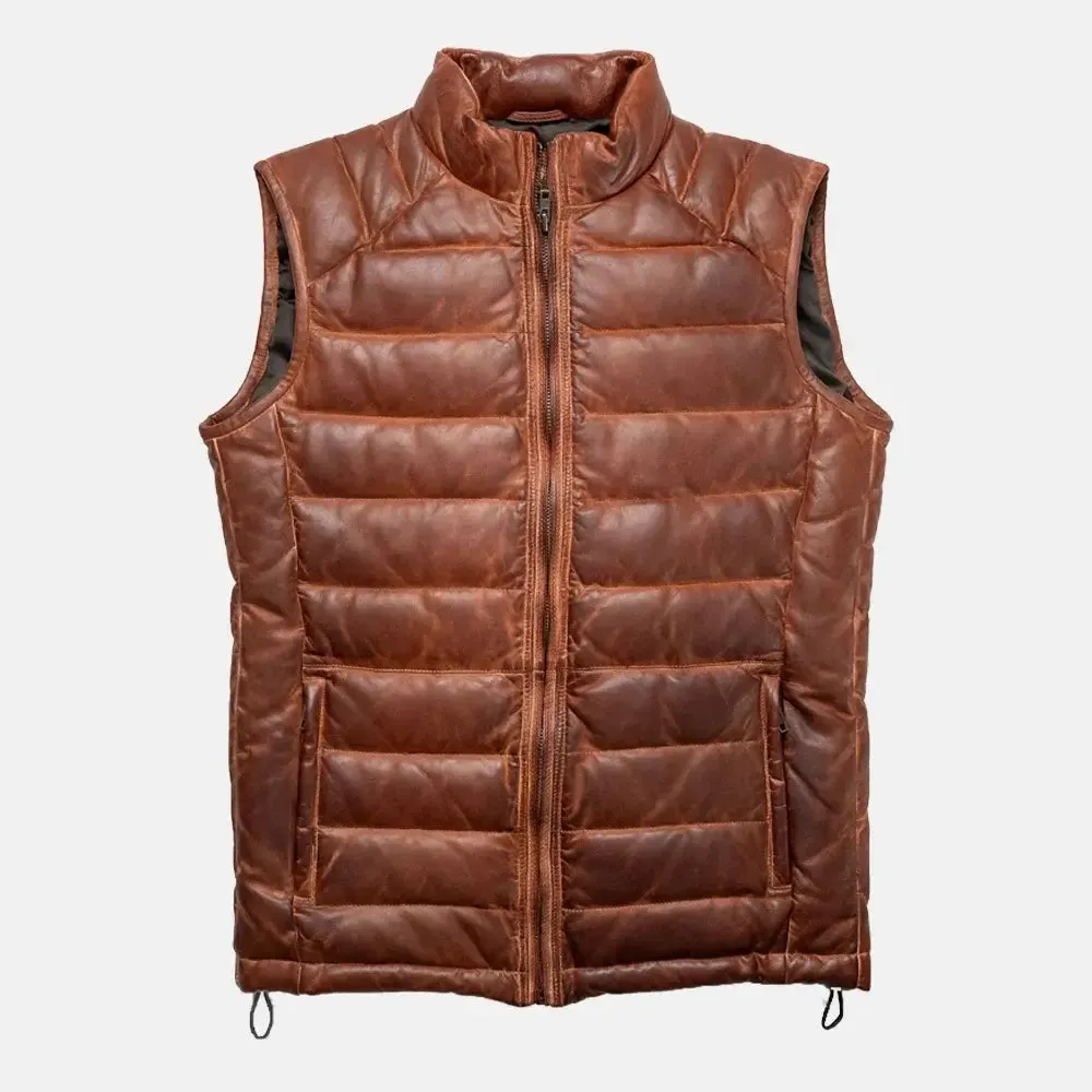 Raven Robes Mens Leather Motorcycle Vest