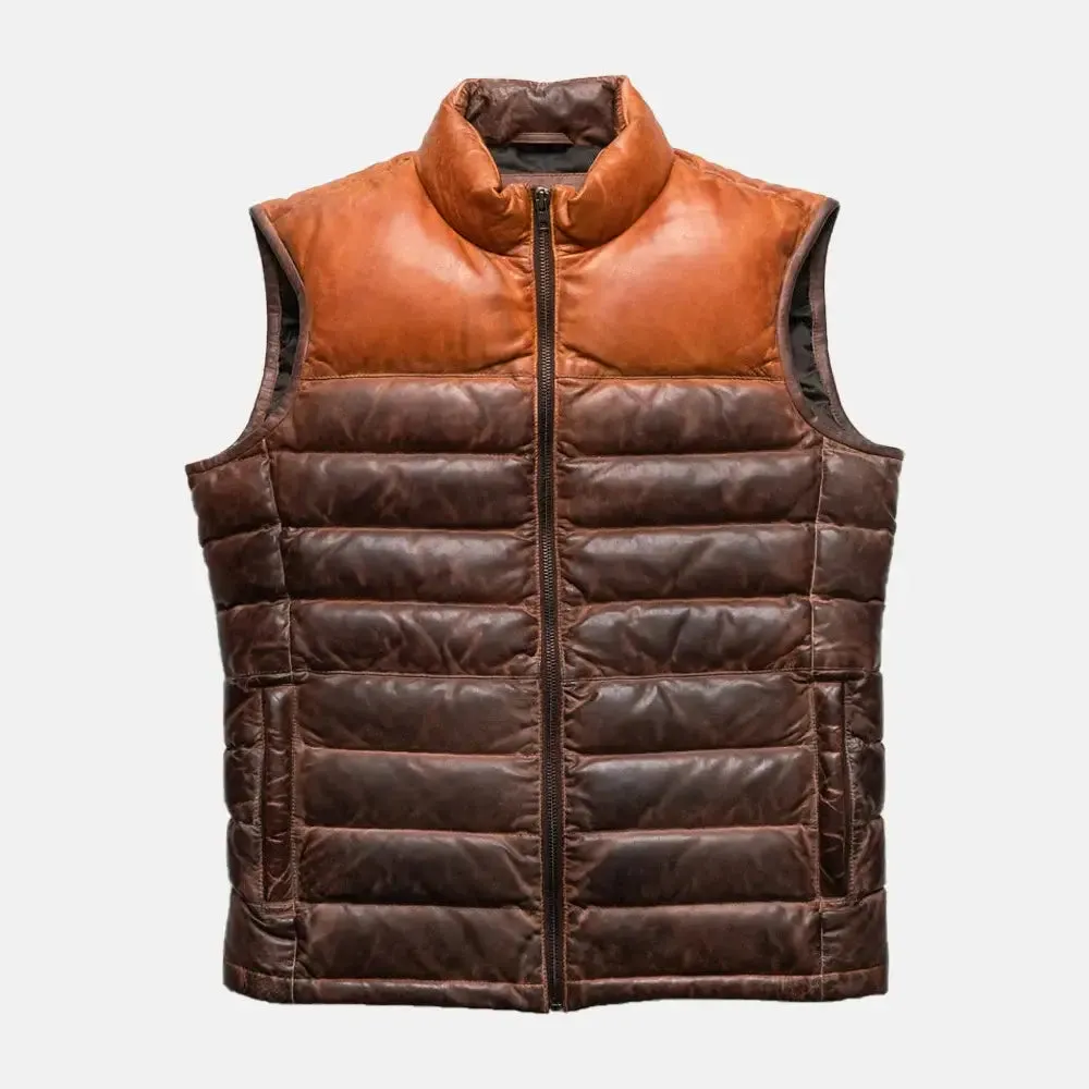 Raven Robes Mens Leather Motorcycle Vest