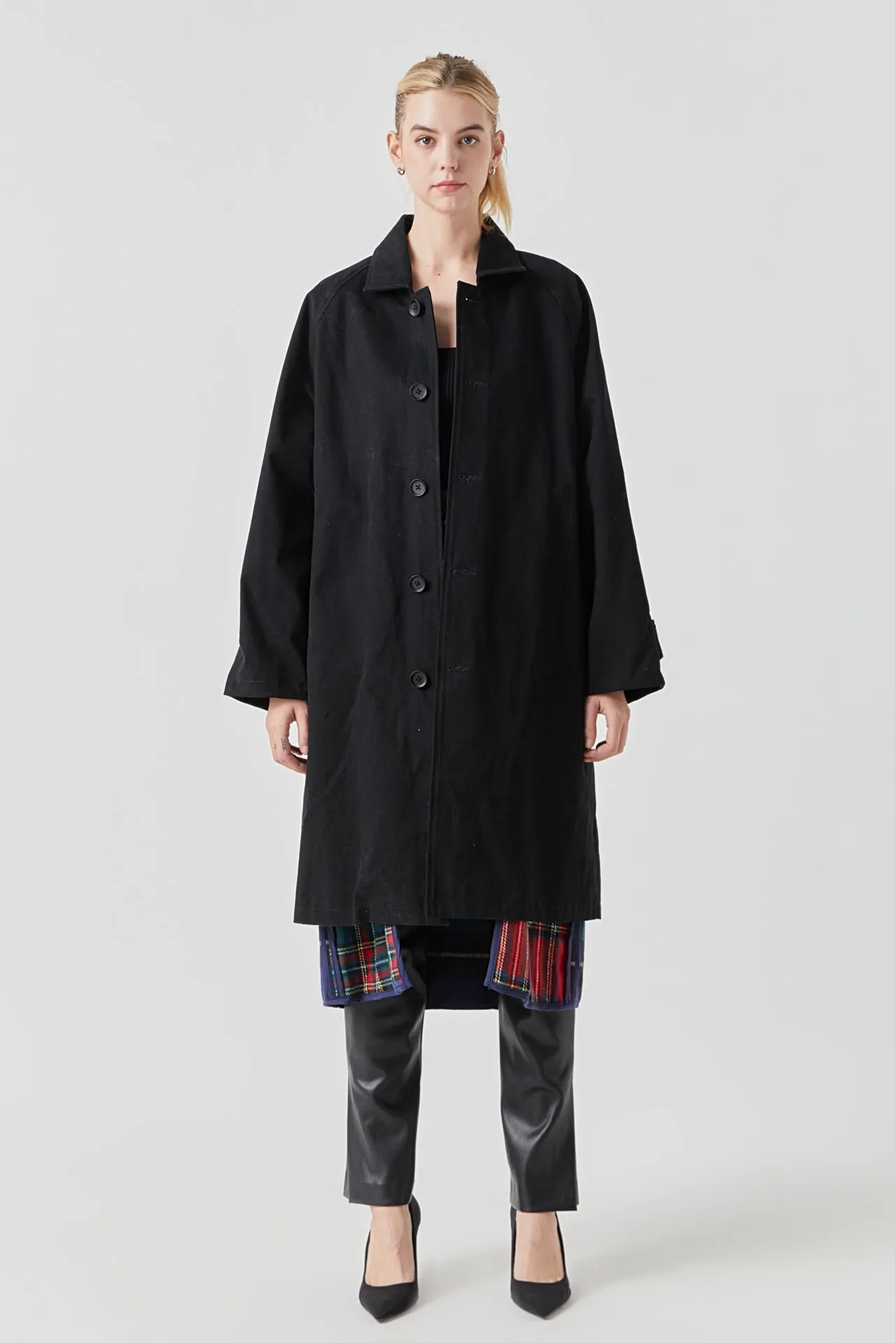 Reversible Check Long Coat