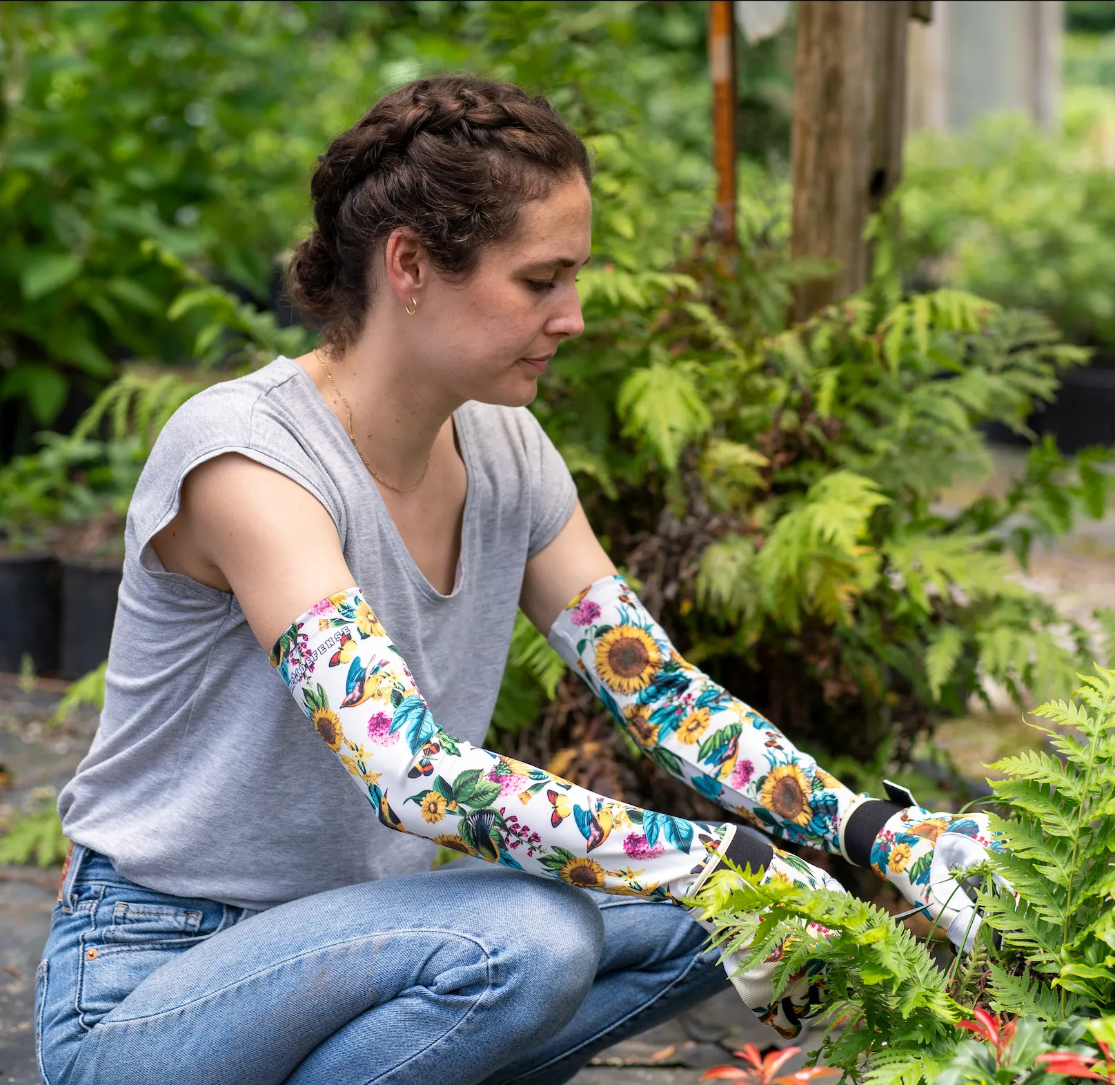 Rugged Guard Leather Gloves - Garden Flower