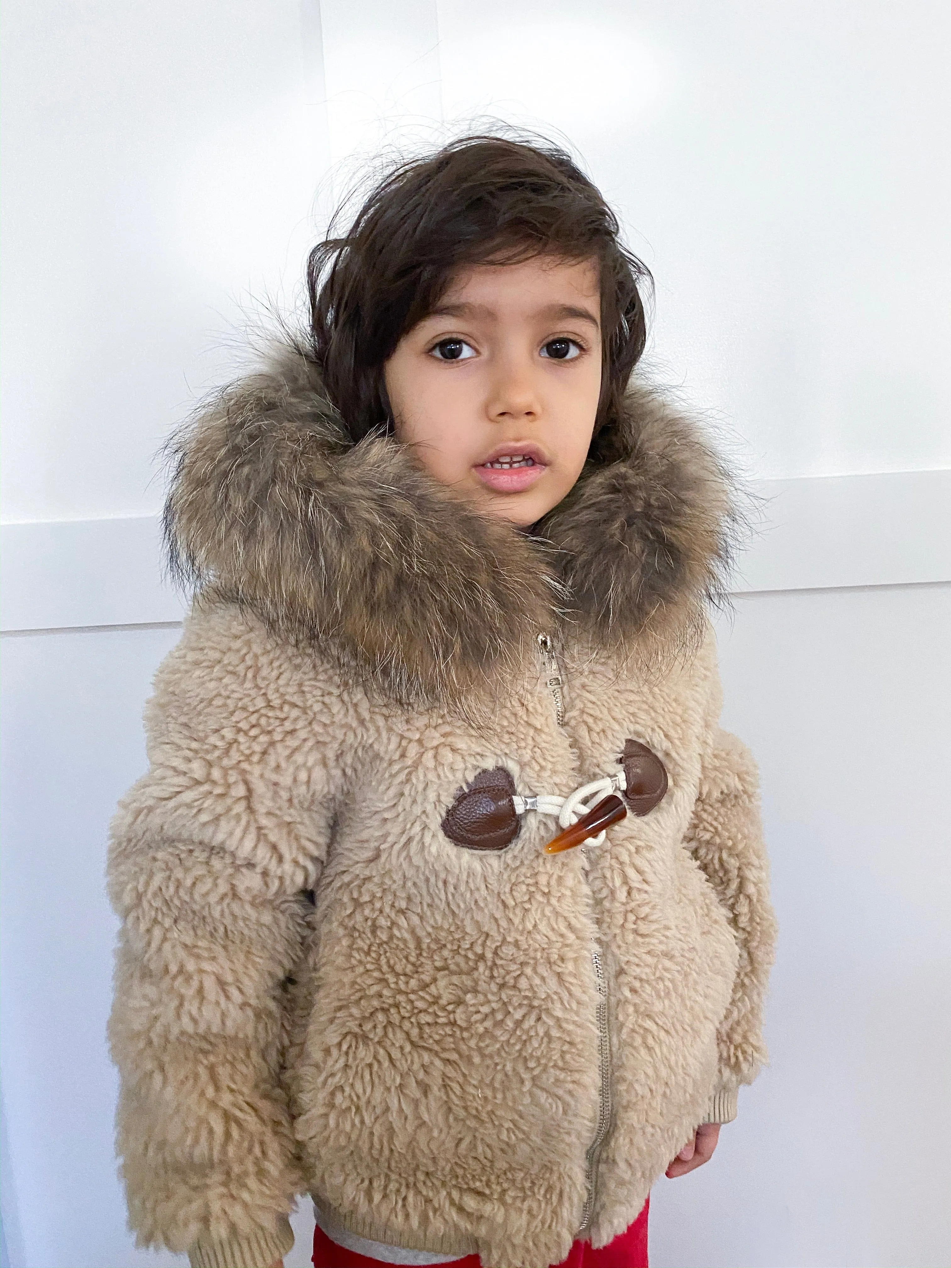 Shearling Camel Bomber Coat