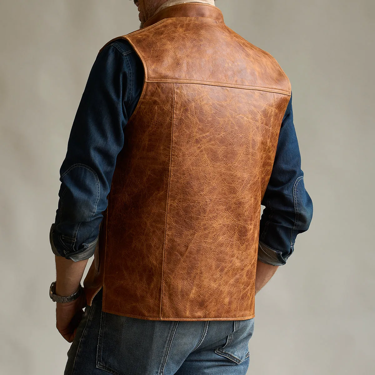 Shelby Bison Travel Vest No. 329 | Saddle