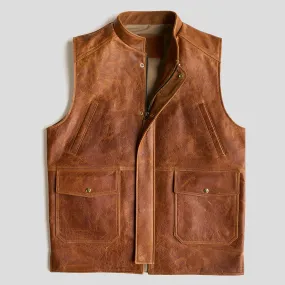 Shelby Bison Travel Vest No. 329 | Saddle