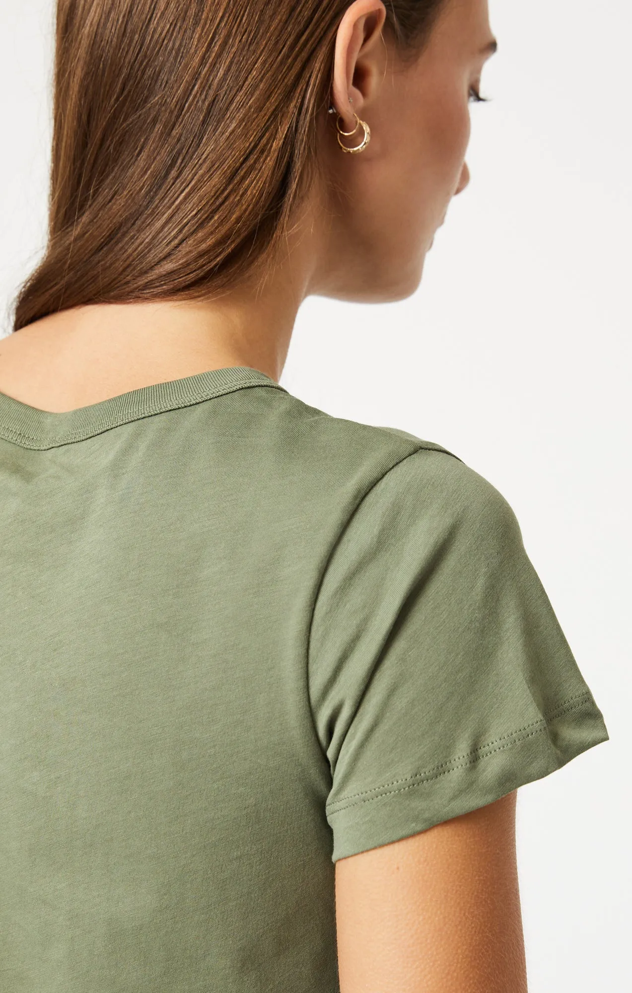 SLIM CREW NECK T-SHIRT IN DEEP LICHEN GREEN