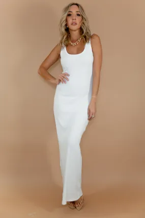 So You Stretch Ribbed Maxi - White