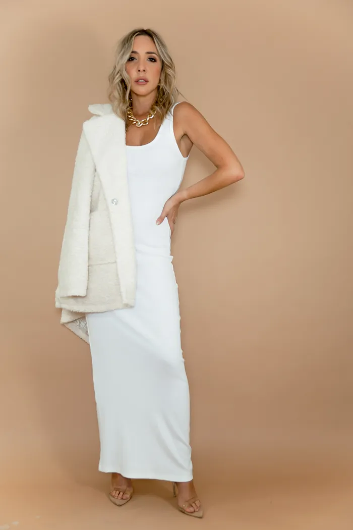 So You Stretch Ribbed Maxi - White