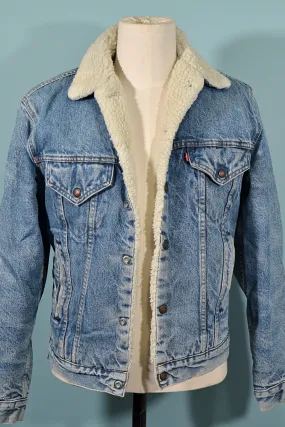 SOLD Vintage Levis Denim Sherpa Jacket, Trucker Jacket 36L