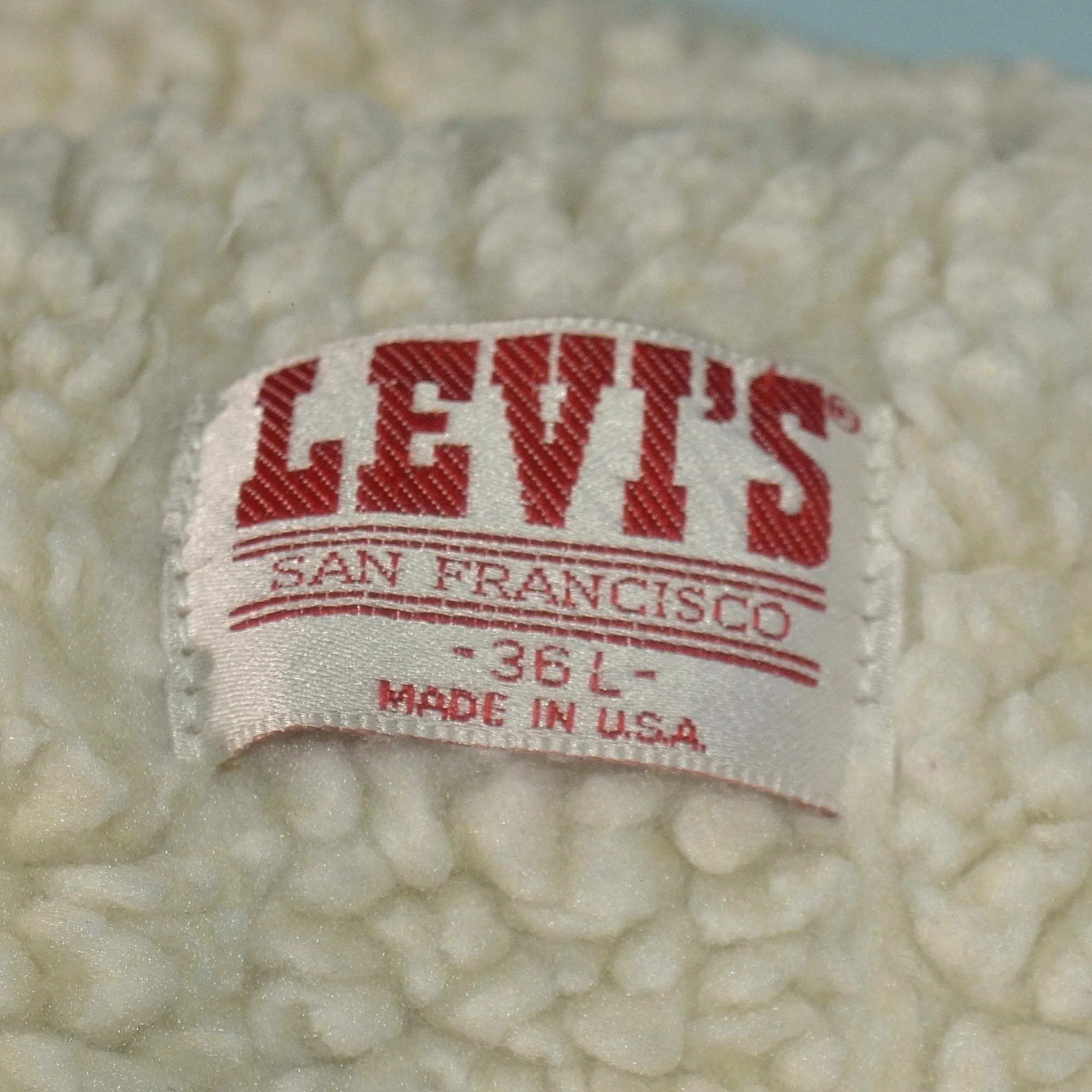 SOLD Vintage Levis Denim Sherpa Jacket, Trucker Jacket 36L