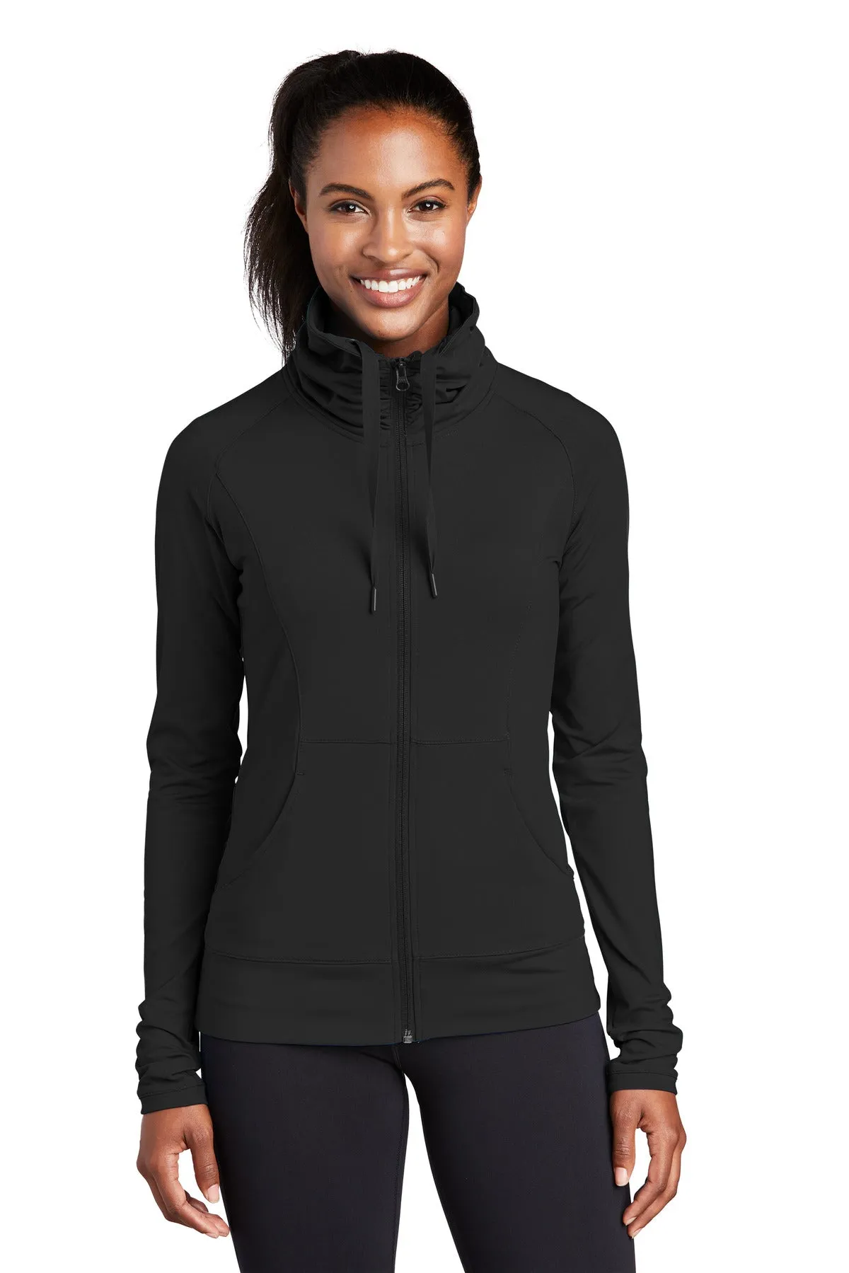 Sport-Tek® Ladies Sport-Wick® Stretch Full-Zip Jacket. LST852