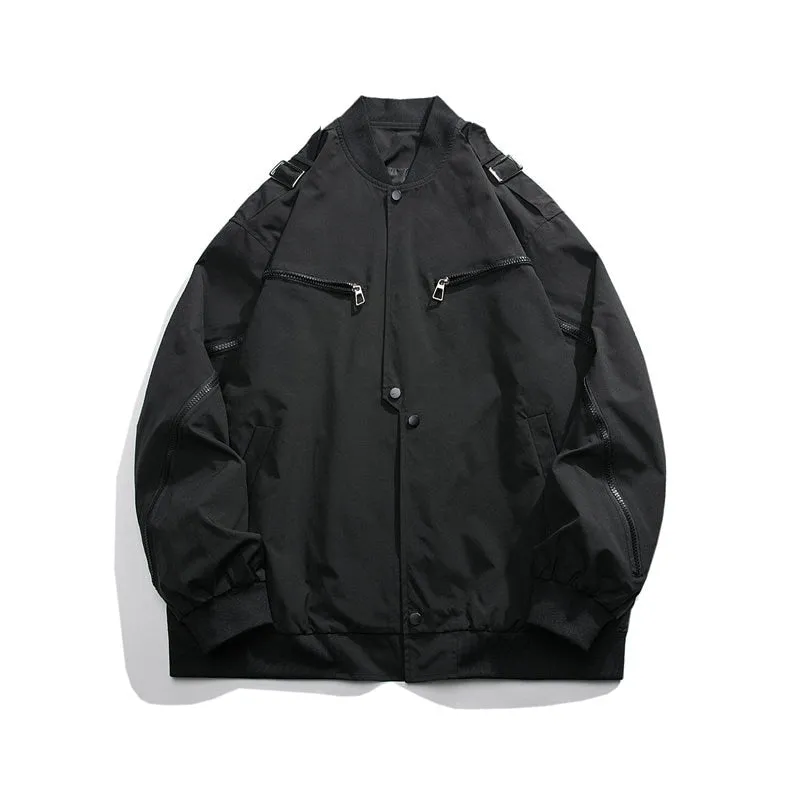 Streetwear Men Black Jackets And Coats Hip Hop Harajuku Men's Windbreaker Overcoat Mens Clothing