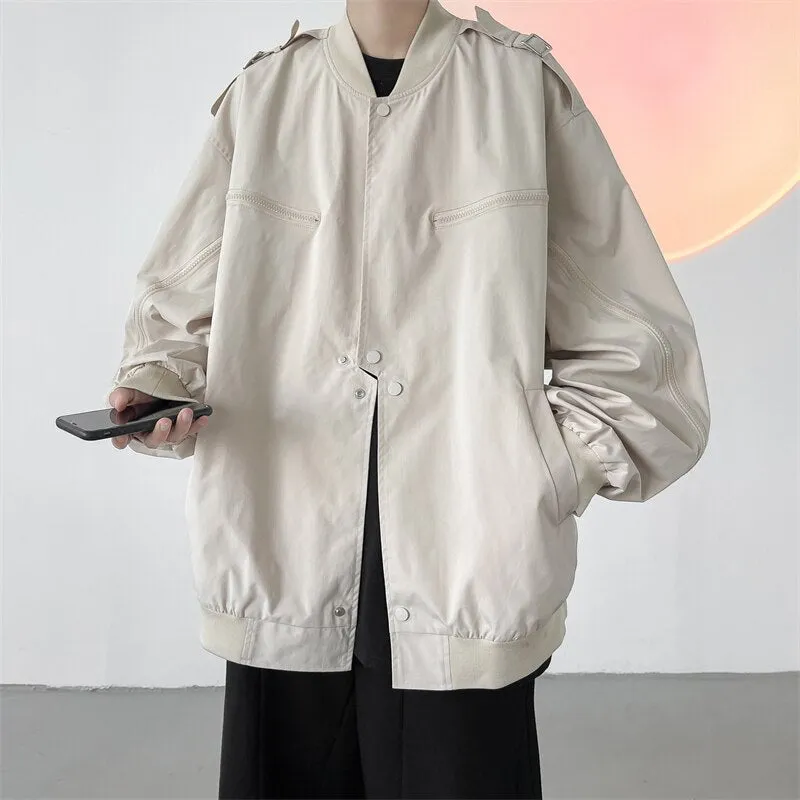 Streetwear Men Black Jackets And Coats Hip Hop Harajuku Men's Windbreaker Overcoat Mens Clothing