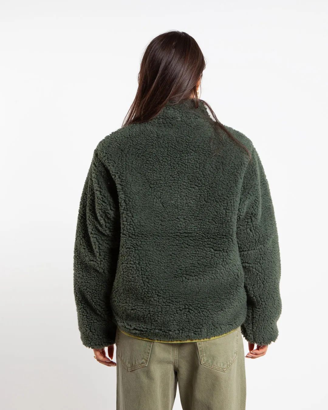 Stüssy Sherpa Reversible Jacket Dark Green