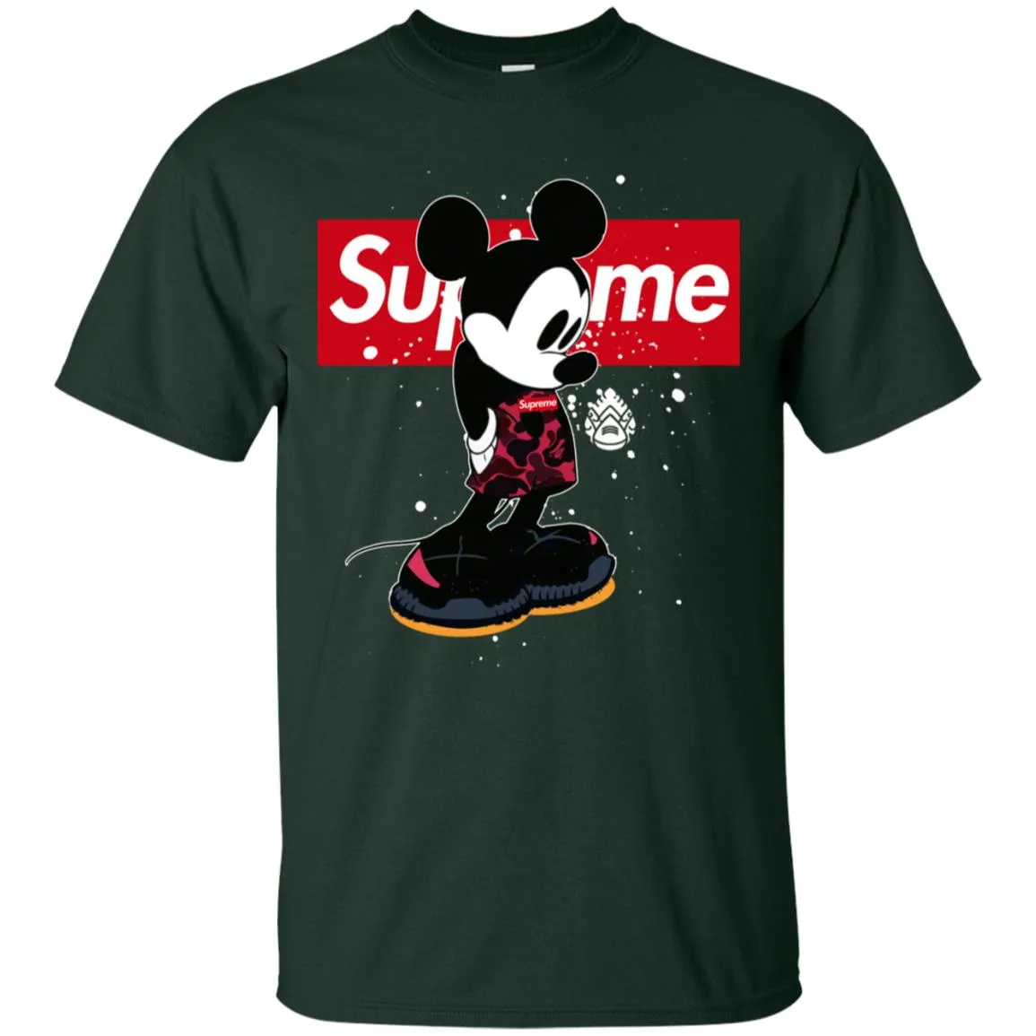 Supreme Mickey Babe Cute Love T-shirt Men Cotton T-Shirt