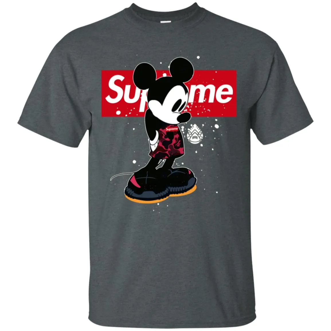 Supreme Mickey Babe Cute Love T-shirt Men Cotton T-Shirt