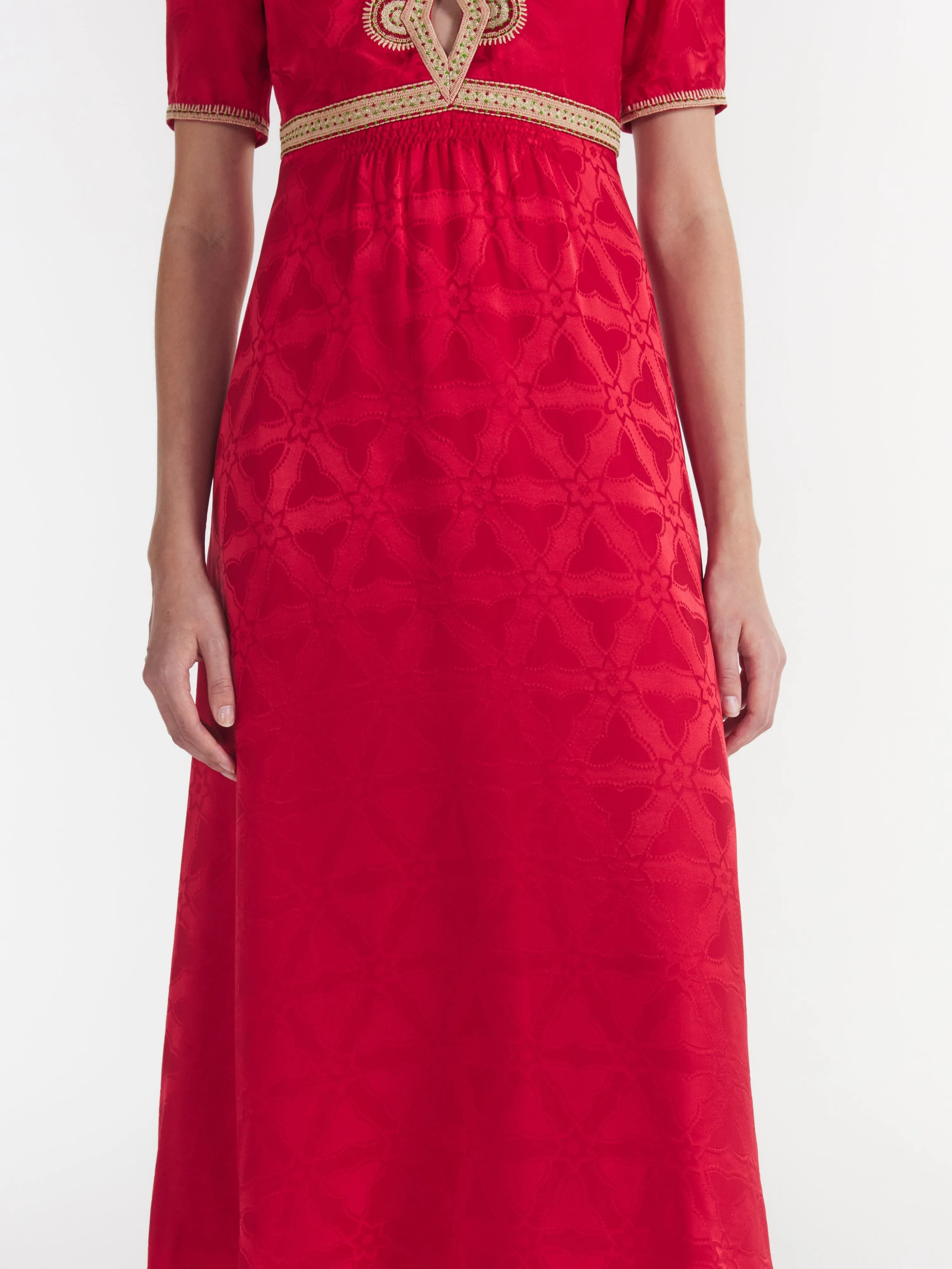 Tabitha C Dress in Scarlet Ornate Embroidery