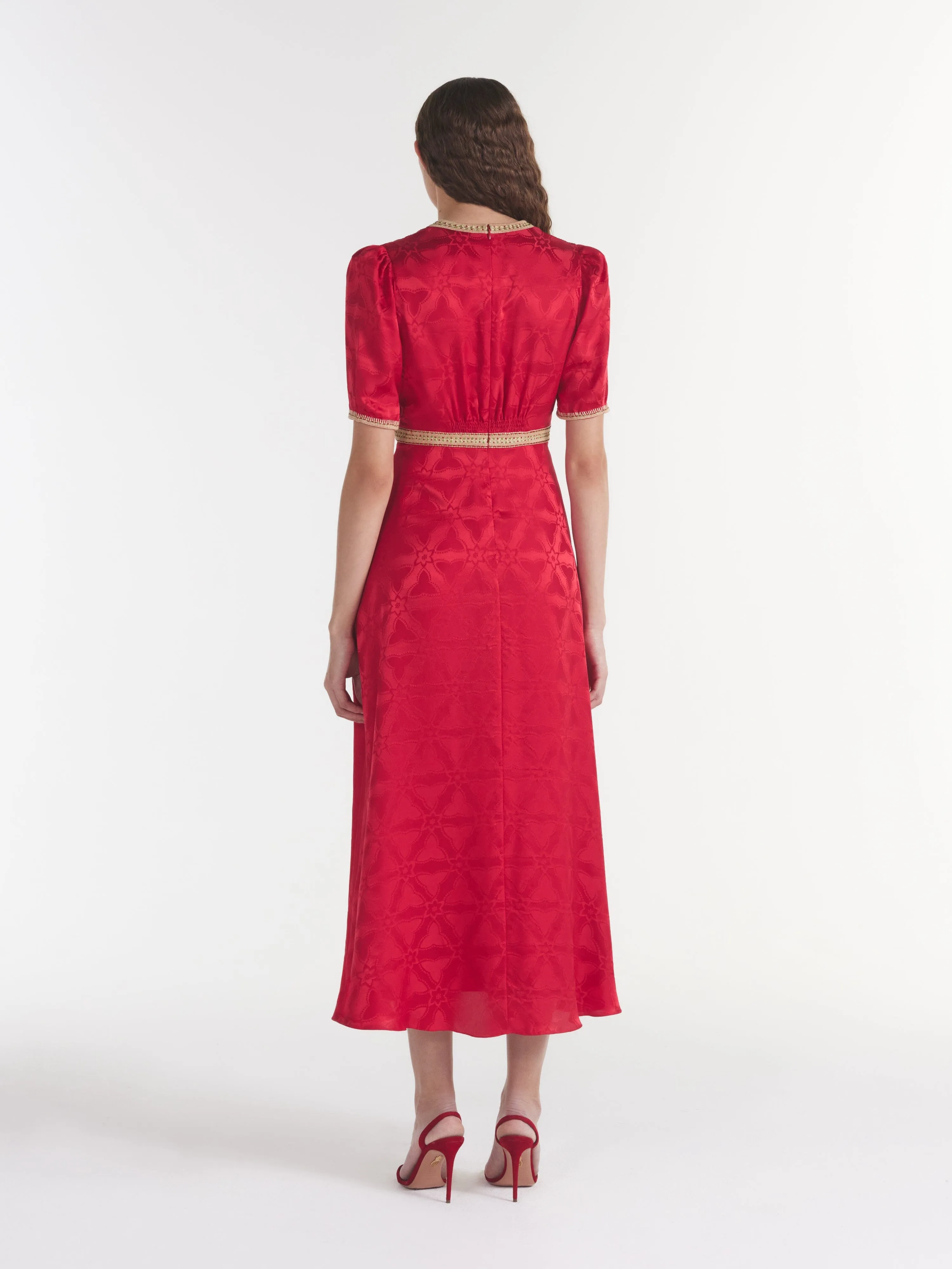 Tabitha C Dress in Scarlet Ornate Embroidery