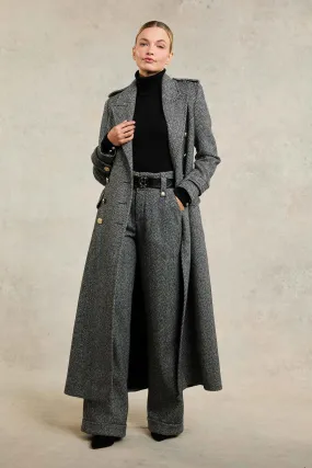 The Great Coat (Wide Tooth Black Herringbone)