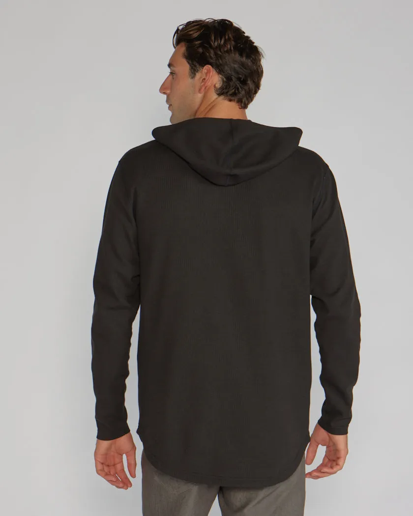 Thermal Hooded Drop-Cut Long Sleeve