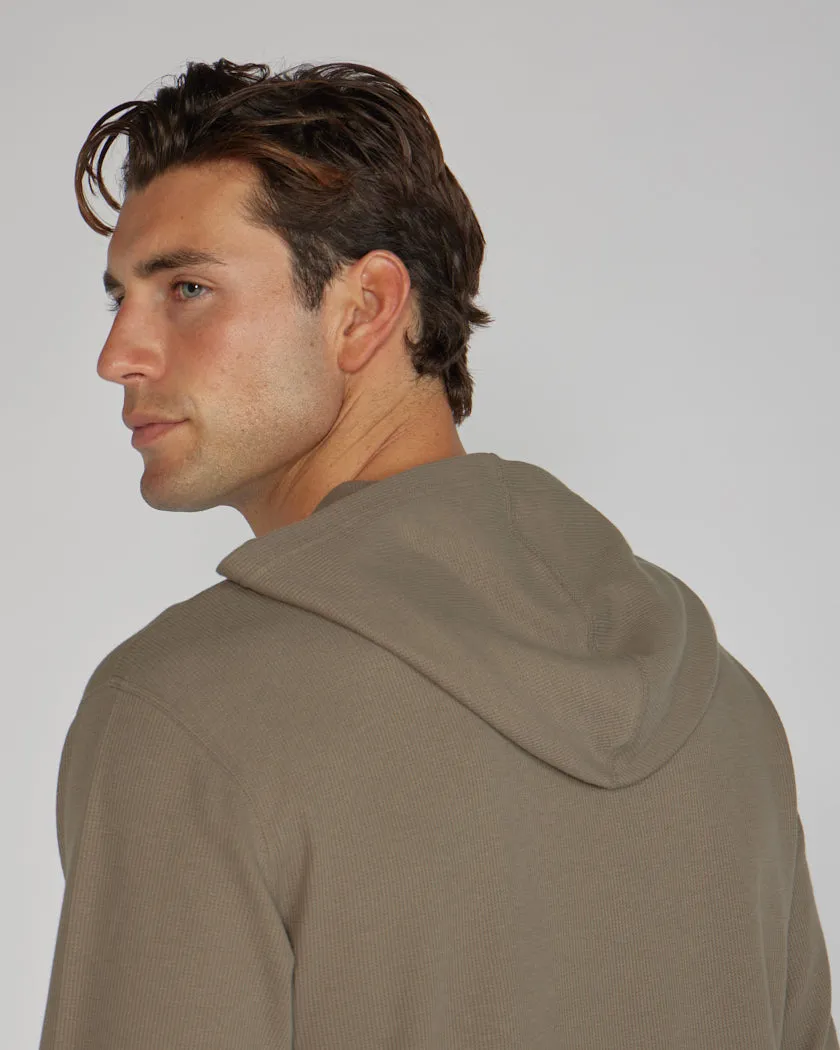 Thermal Hooded Drop-Cut Long Sleeve