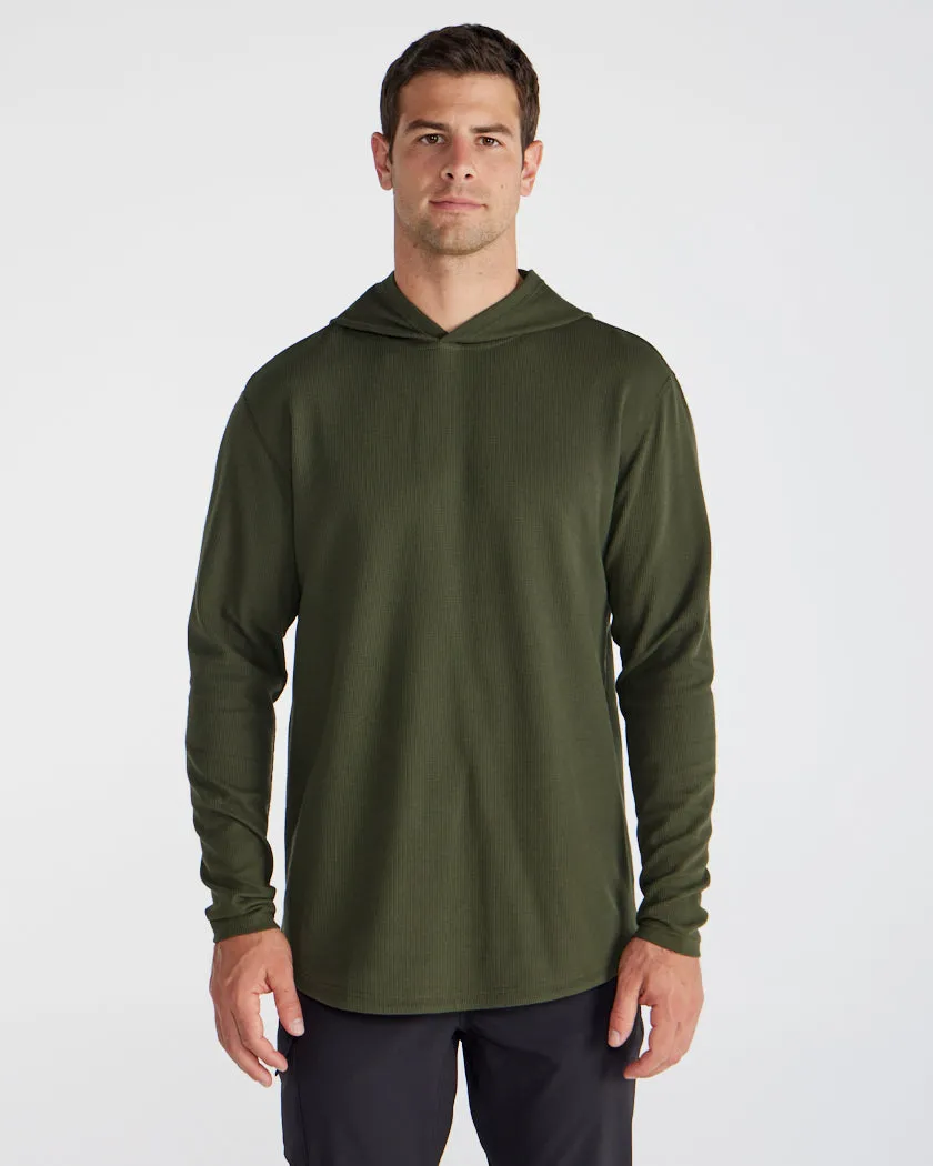 Thermal Hooded Drop-Cut Long Sleeve