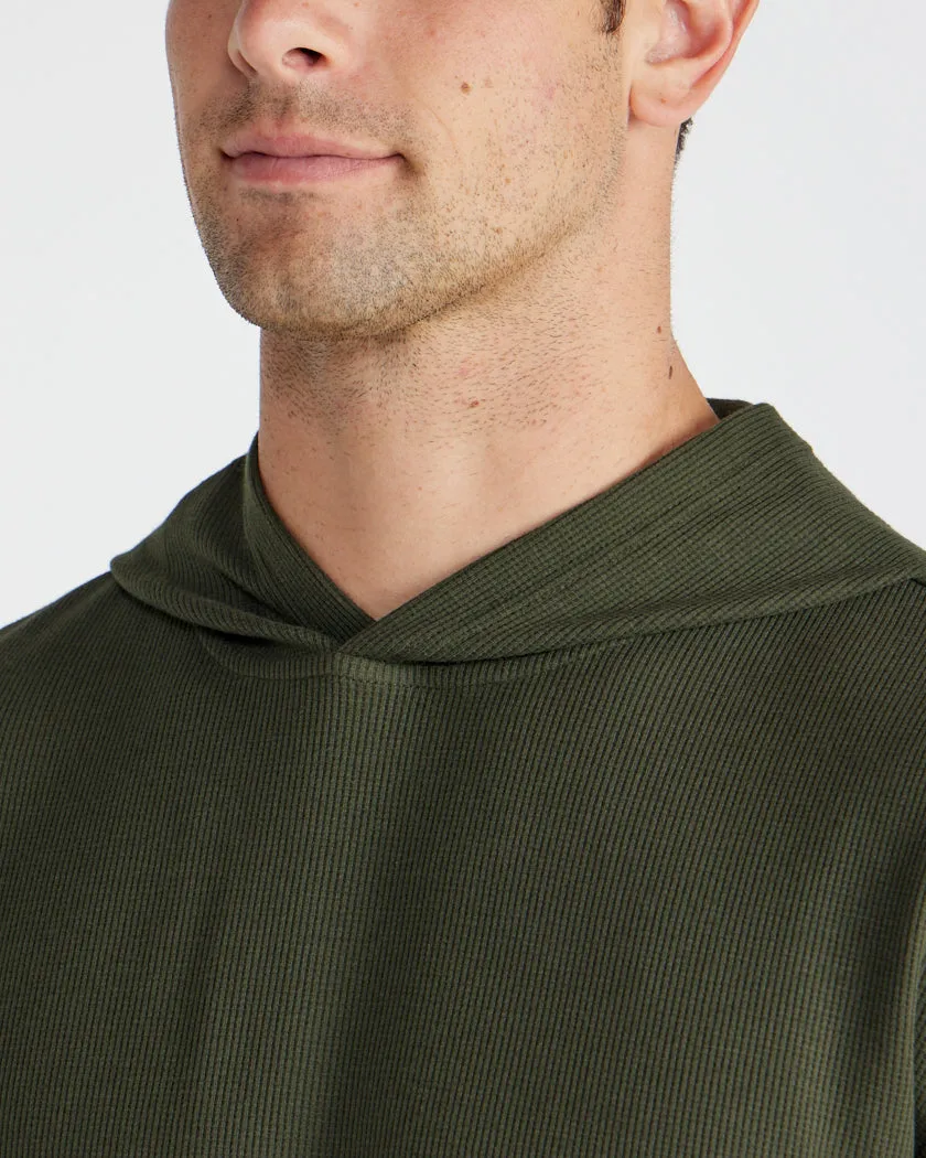 Thermal Hooded Drop-Cut Long Sleeve