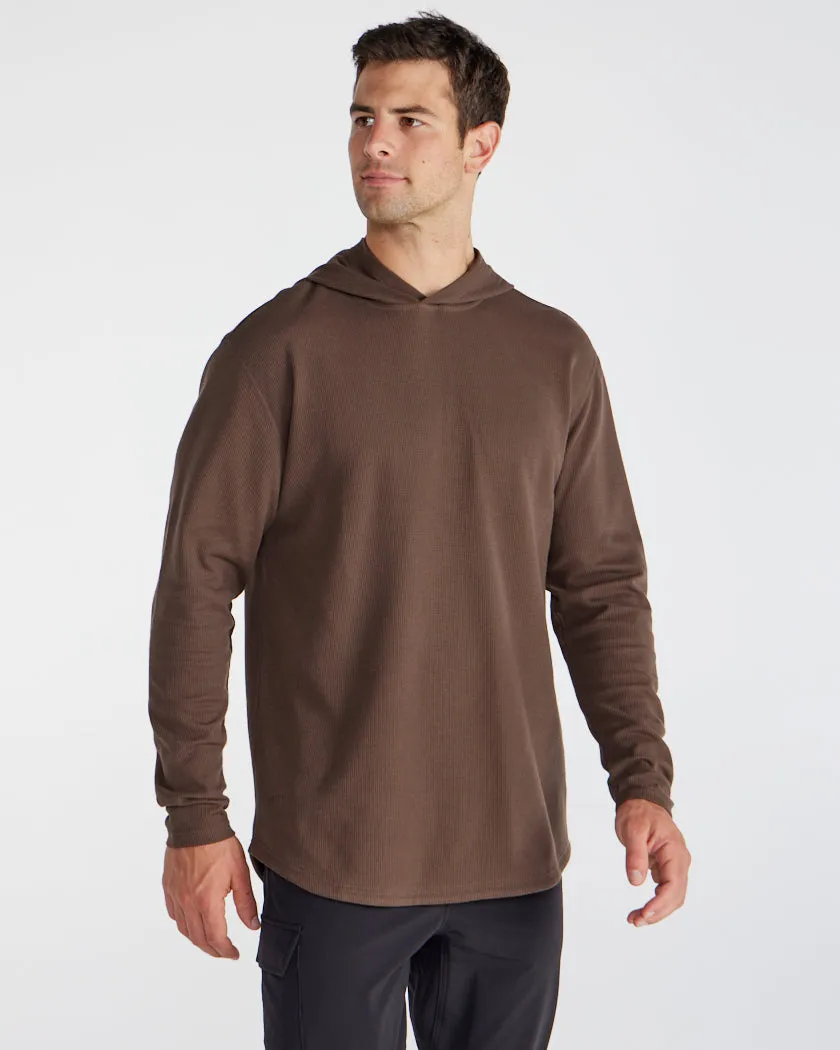 Thermal Hooded Drop-Cut Long Sleeve