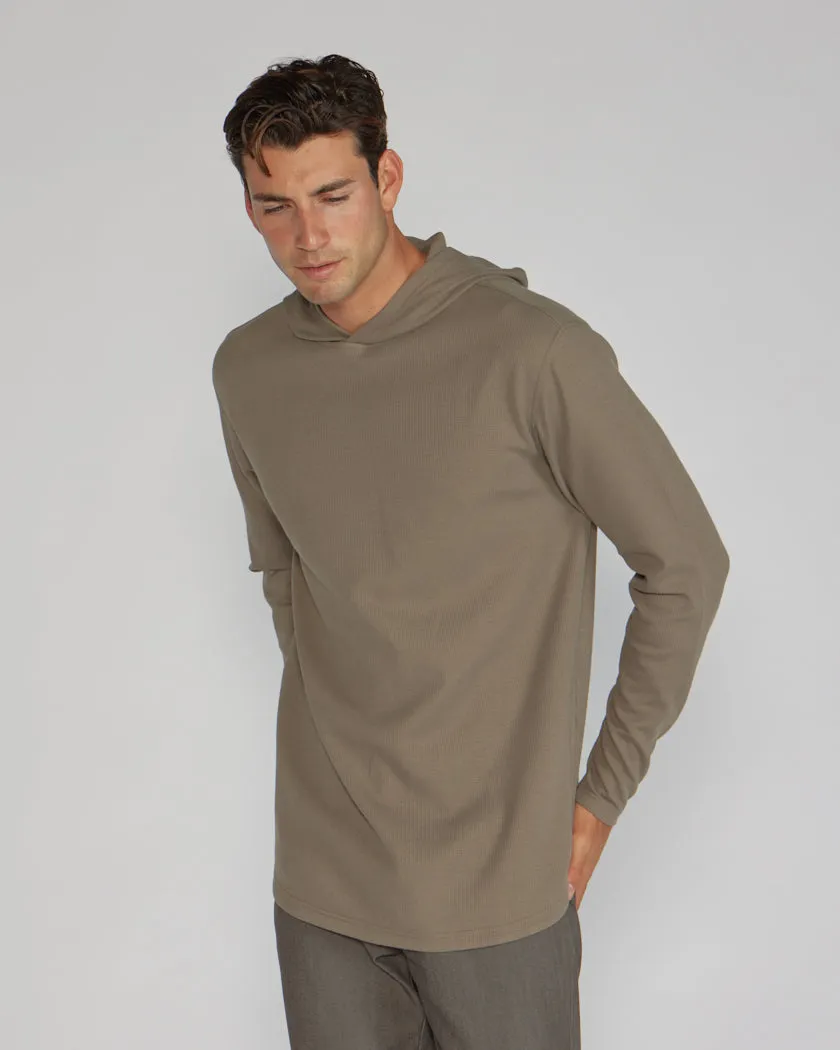 Thermal Hooded Drop-Cut Long Sleeve