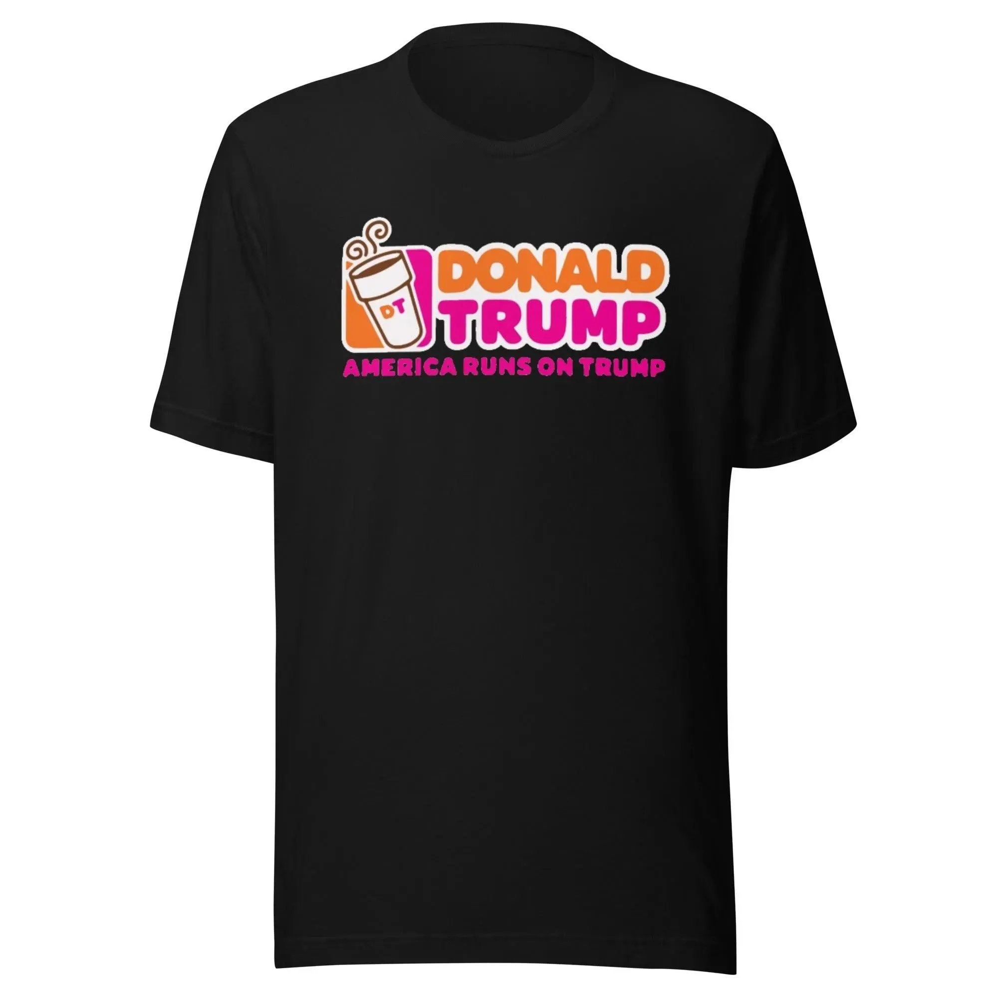 Trump Tshirt America Runs On Trump Short Sleeve 100% Cotton Crew Neck Top (Clearance)