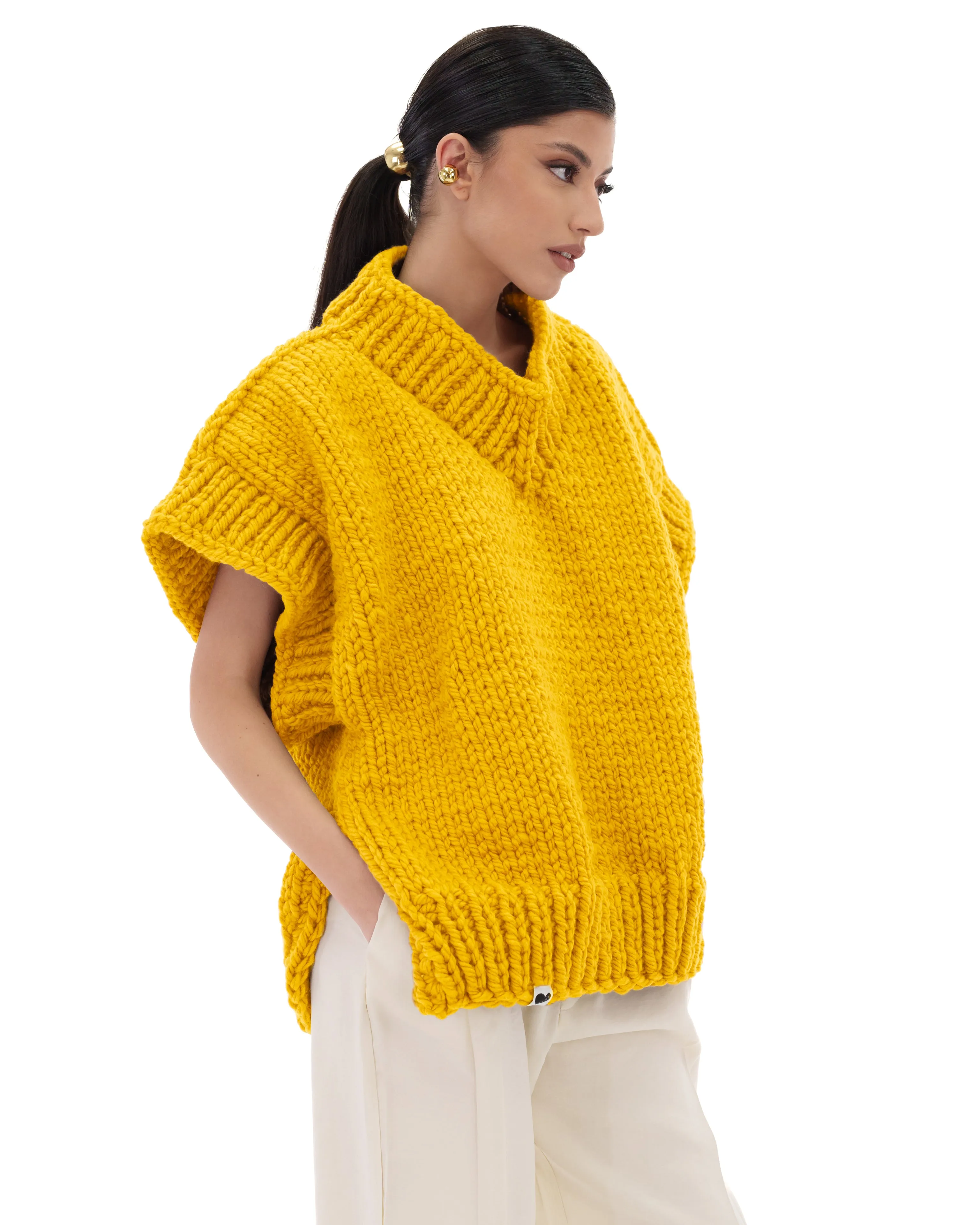 V-neck Poncho Sweater