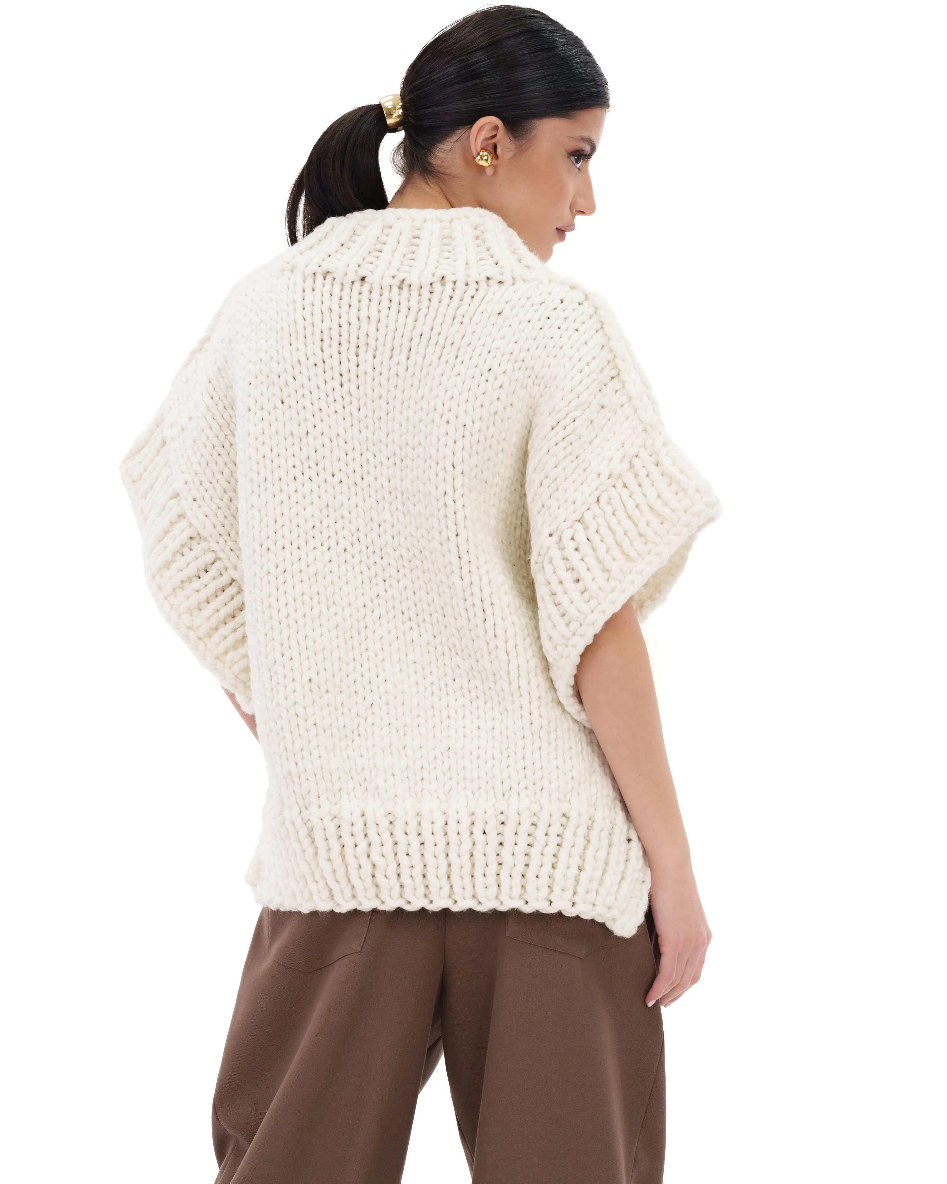 V-neck Poncho Sweater