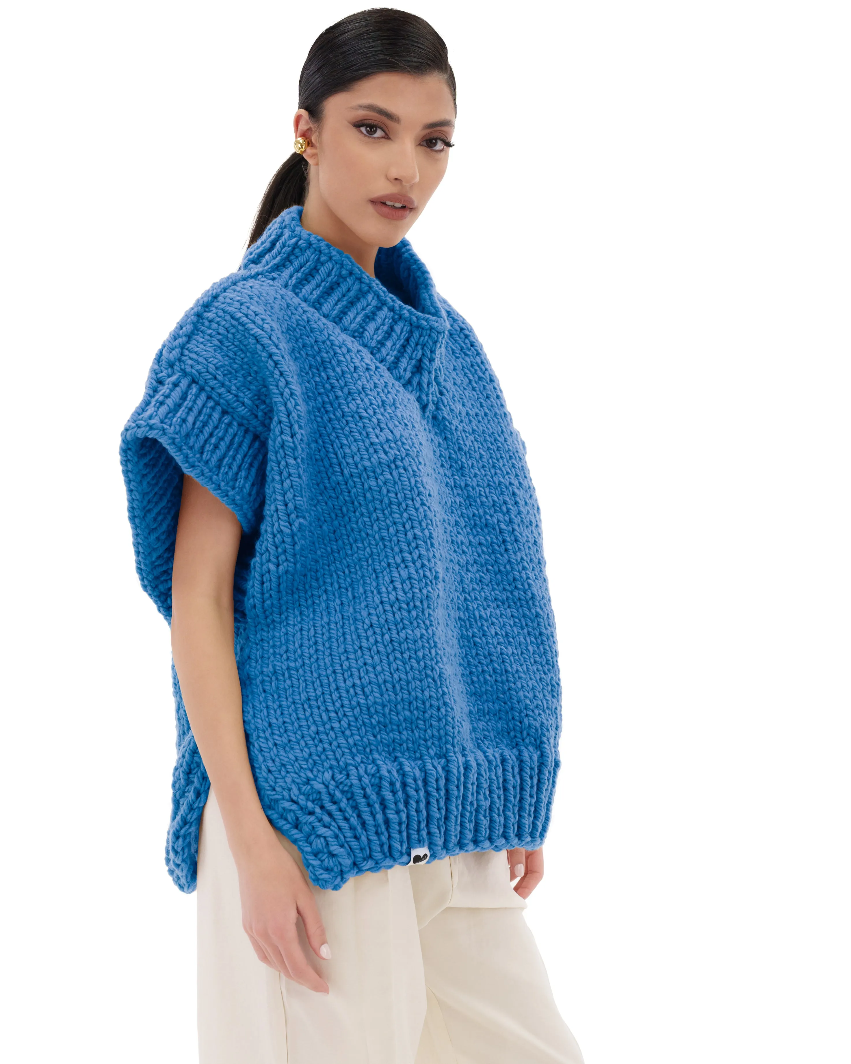 V-neck Poncho Sweater