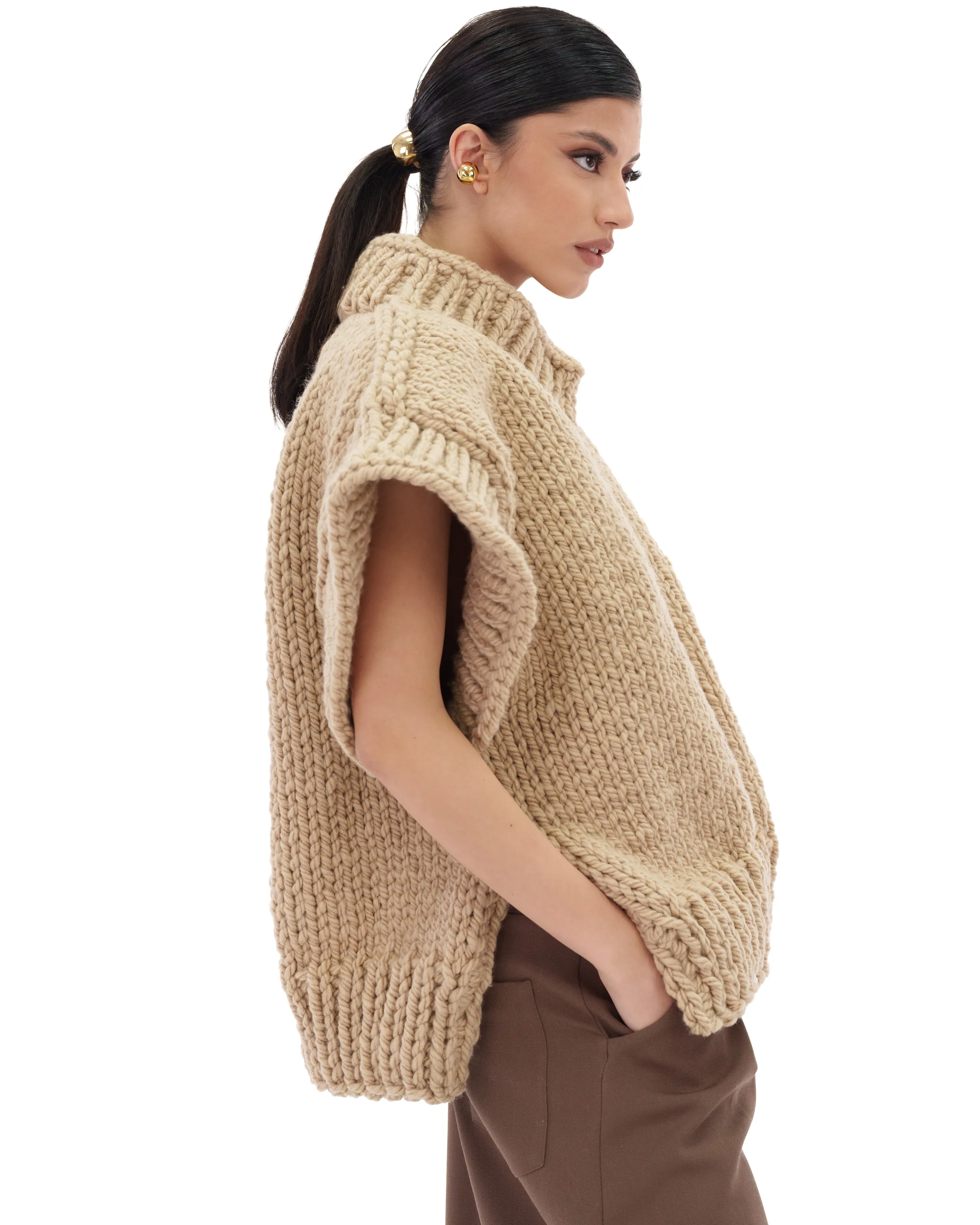 V-neck Poncho Sweater