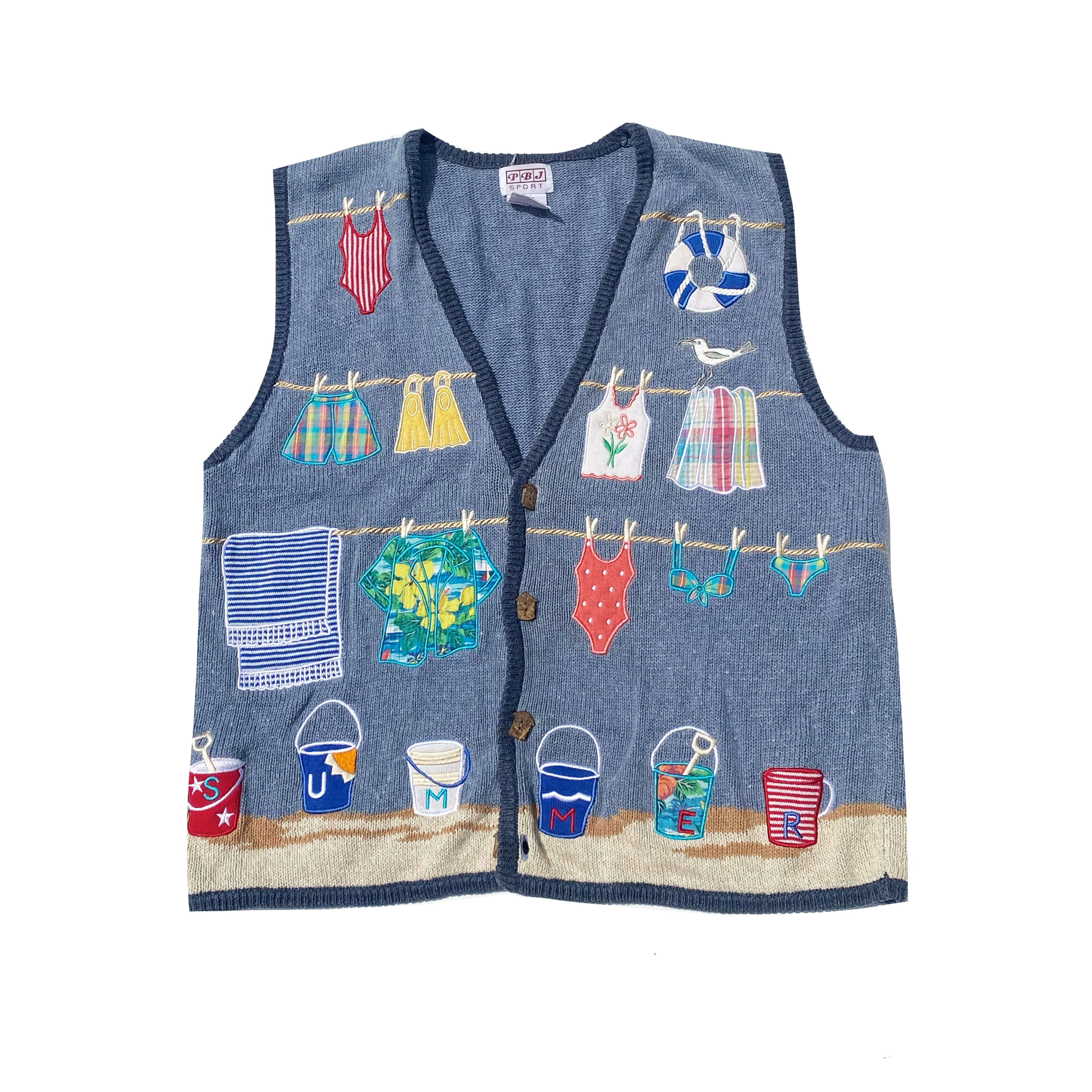 Vintage Coastal Knitted Vest