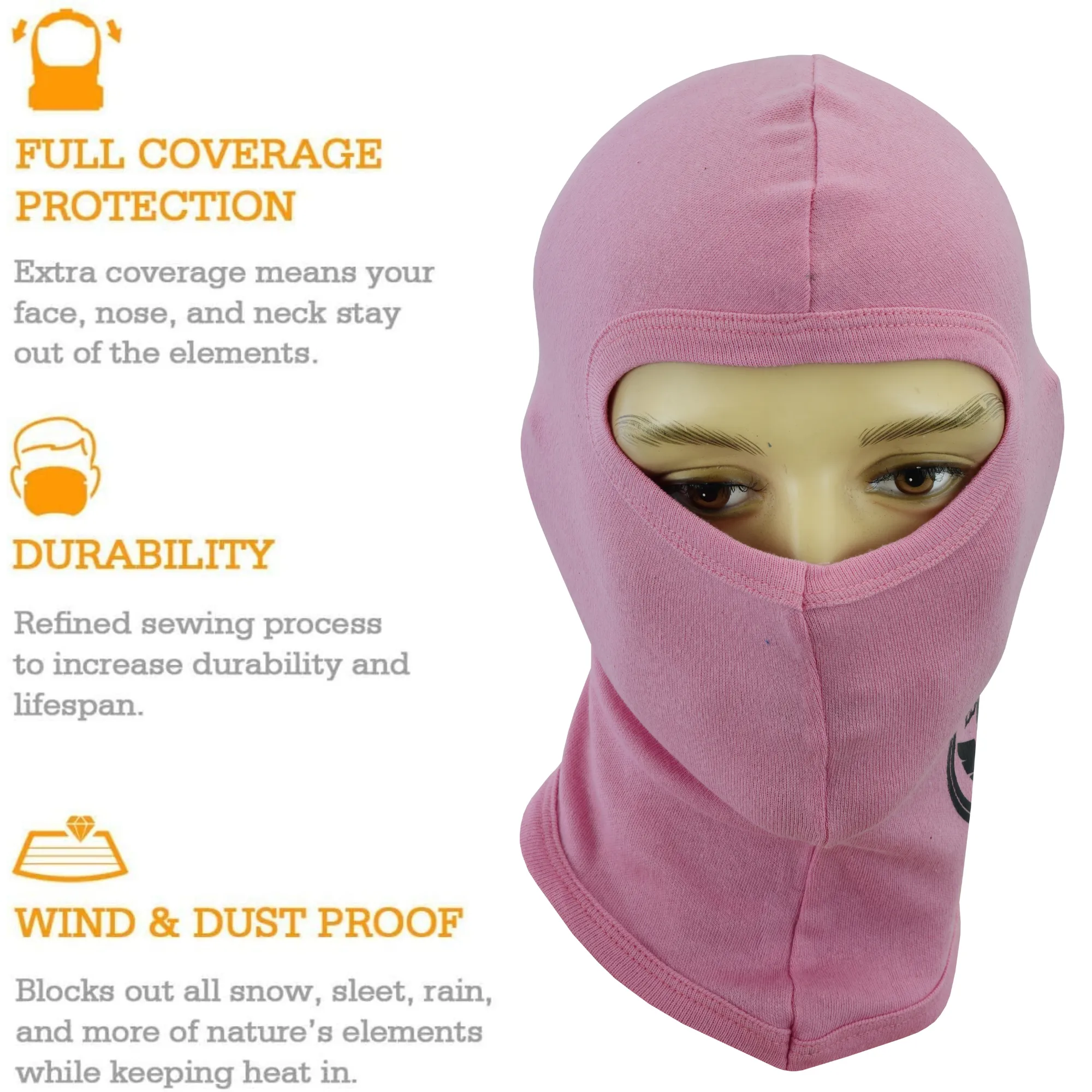 Warrior Gears®100% Cotton Motorcycle Balaclava | Face Mask -Pink