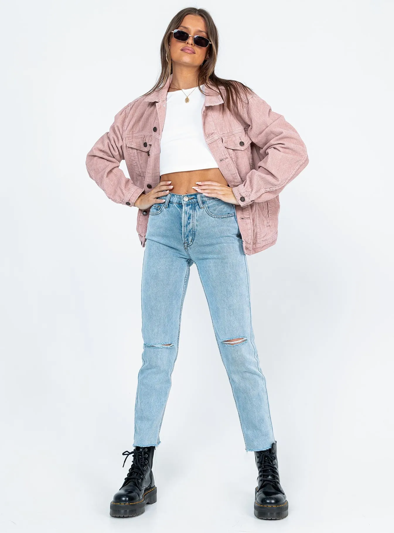 Western Cord Jacket Blush