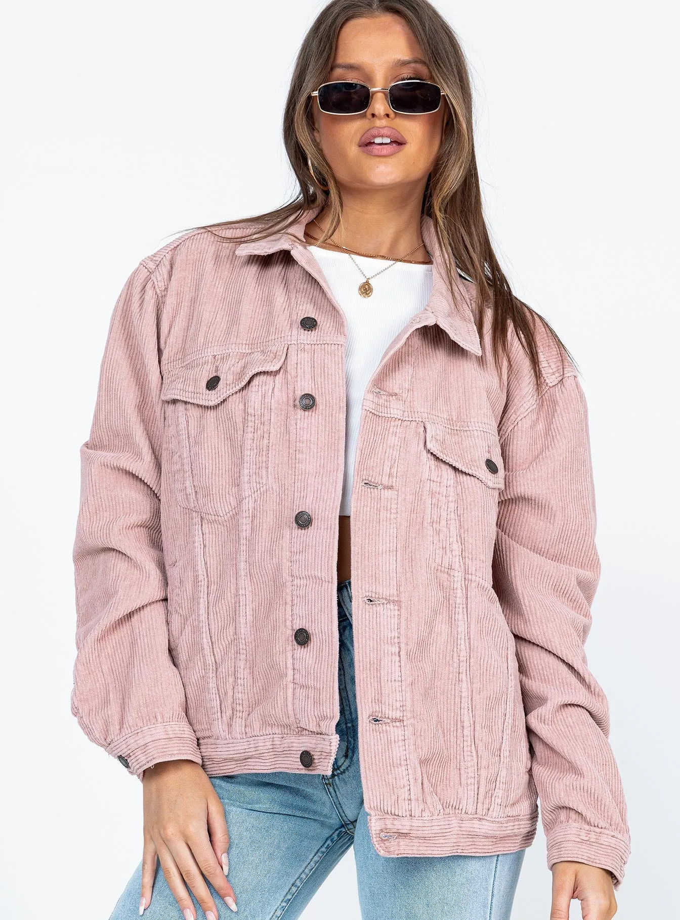 Western Cord Jacket Blush