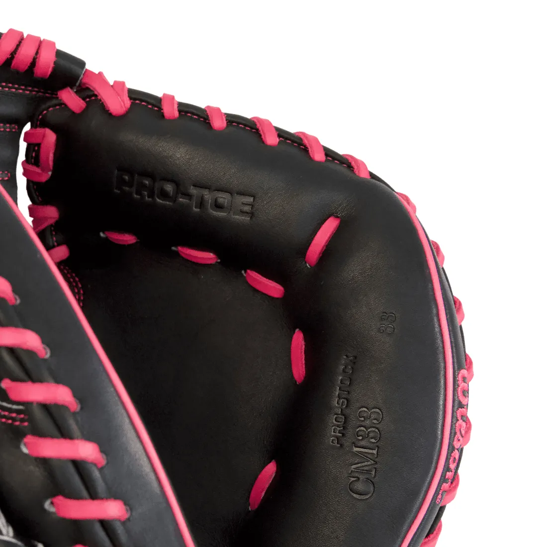 Wilson A2000 CM33 "Black Rose" 33" Baseball Catcher's Mitt: Black and Pink