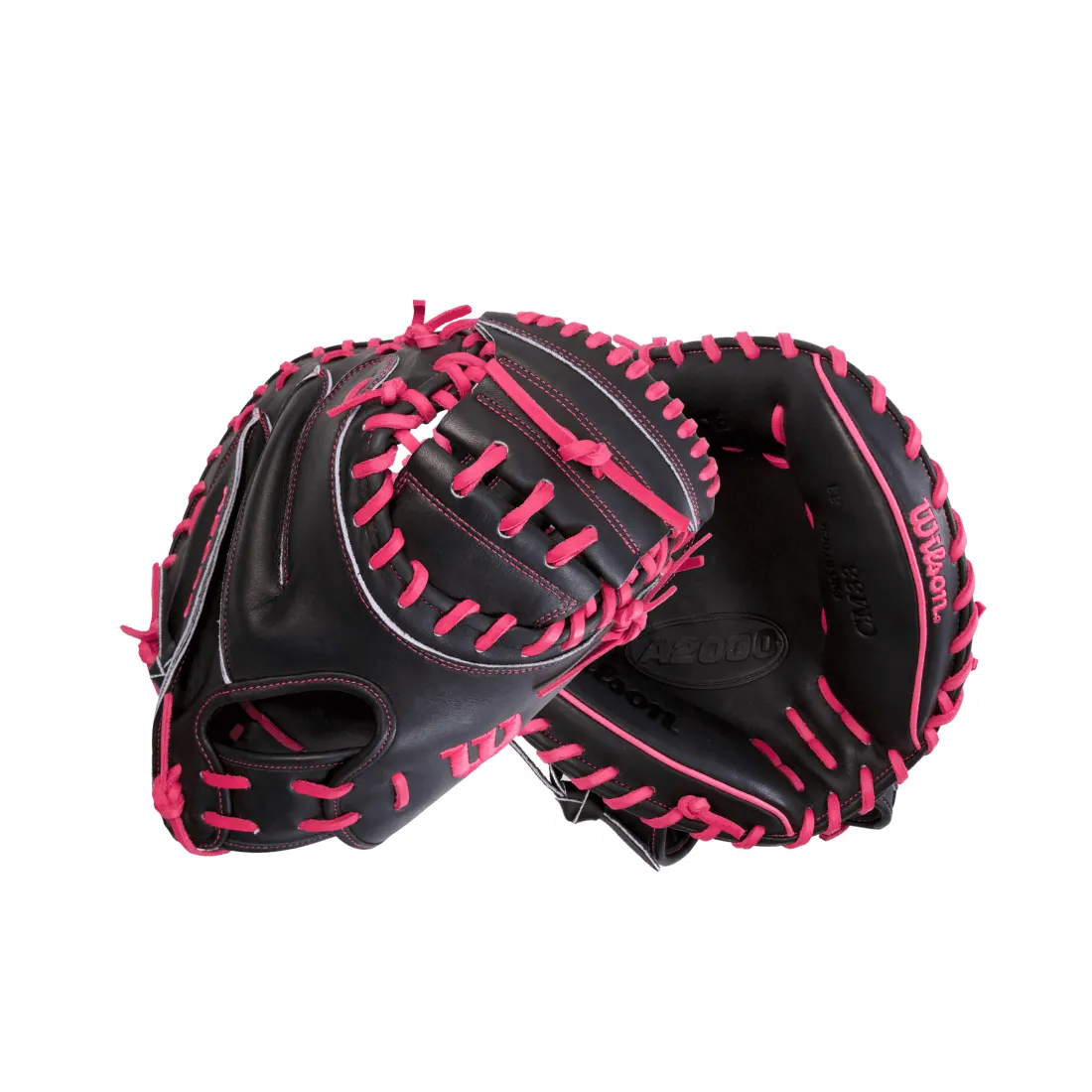 Wilson A2000 CM33 "Black Rose" 33" Baseball Catcher's Mitt: Black and Pink