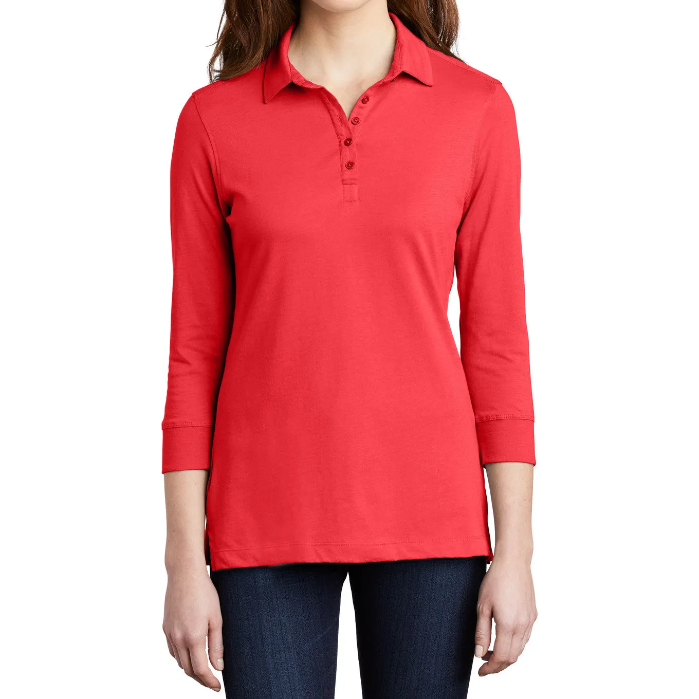 Women's 3/4-Sleeve Meridian Cotton Blend Polo