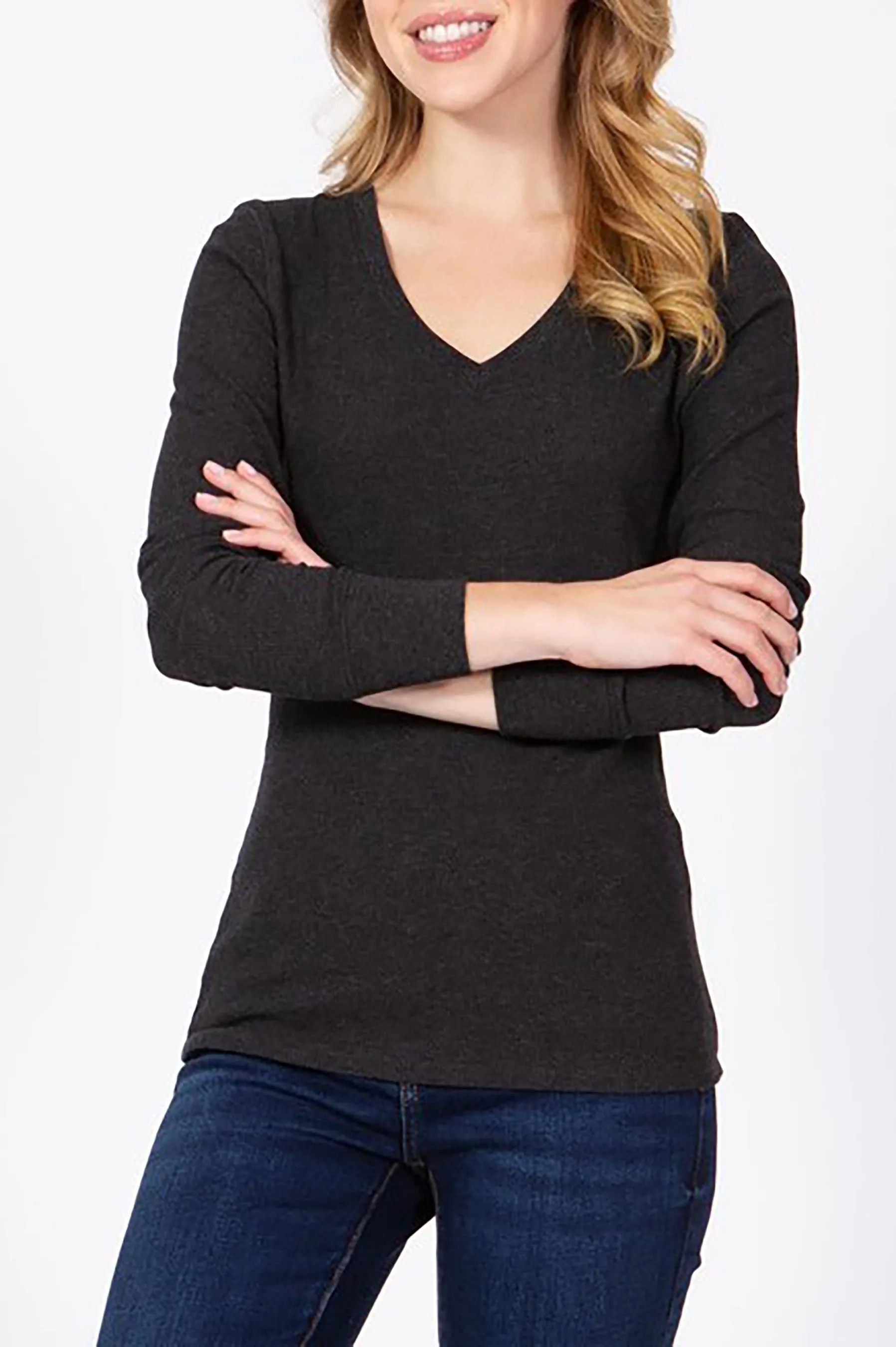 Women's Long Sleeve V-Neck Thermal Top