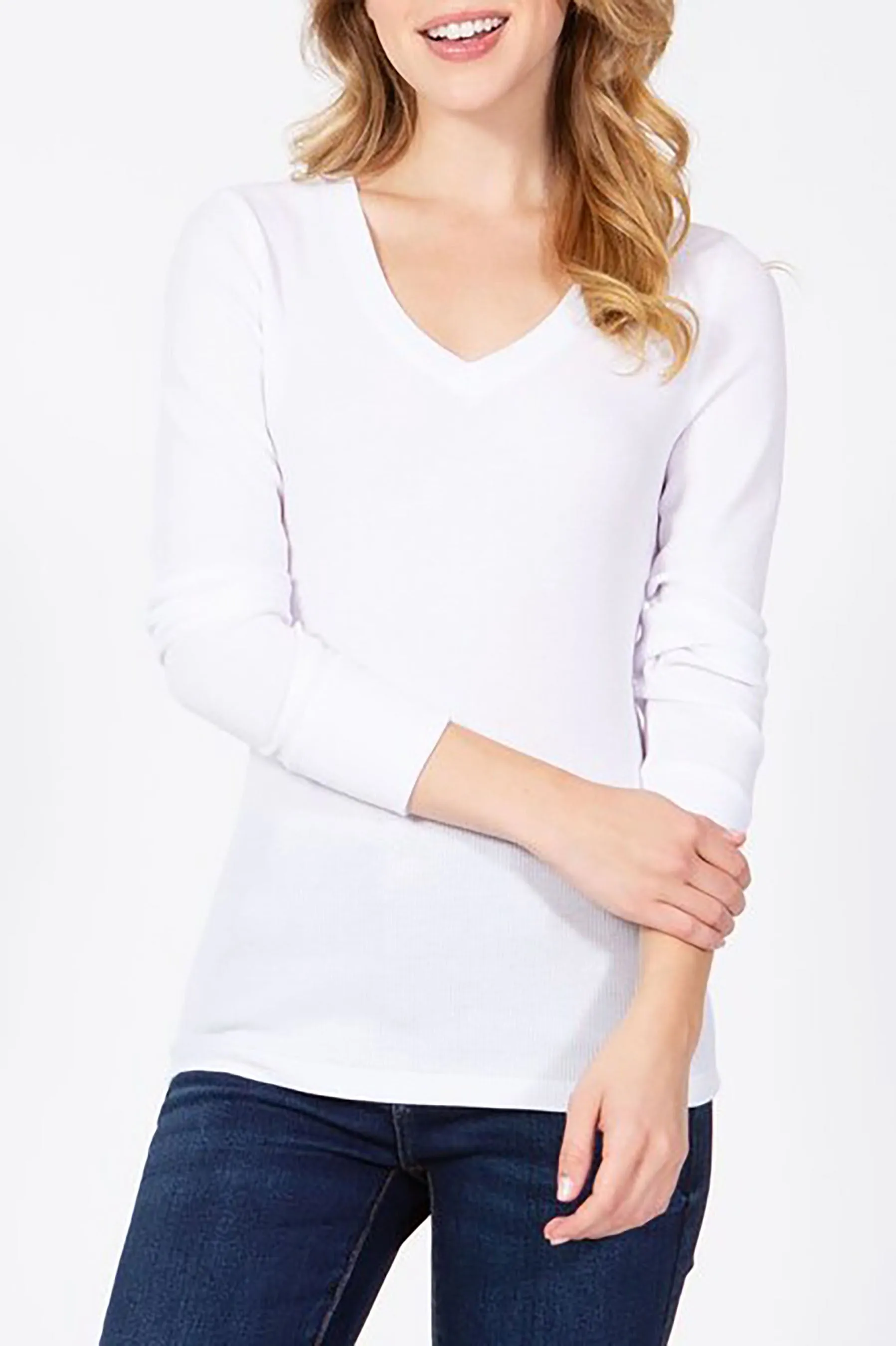 Women's Long Sleeve V-Neck Thermal Top