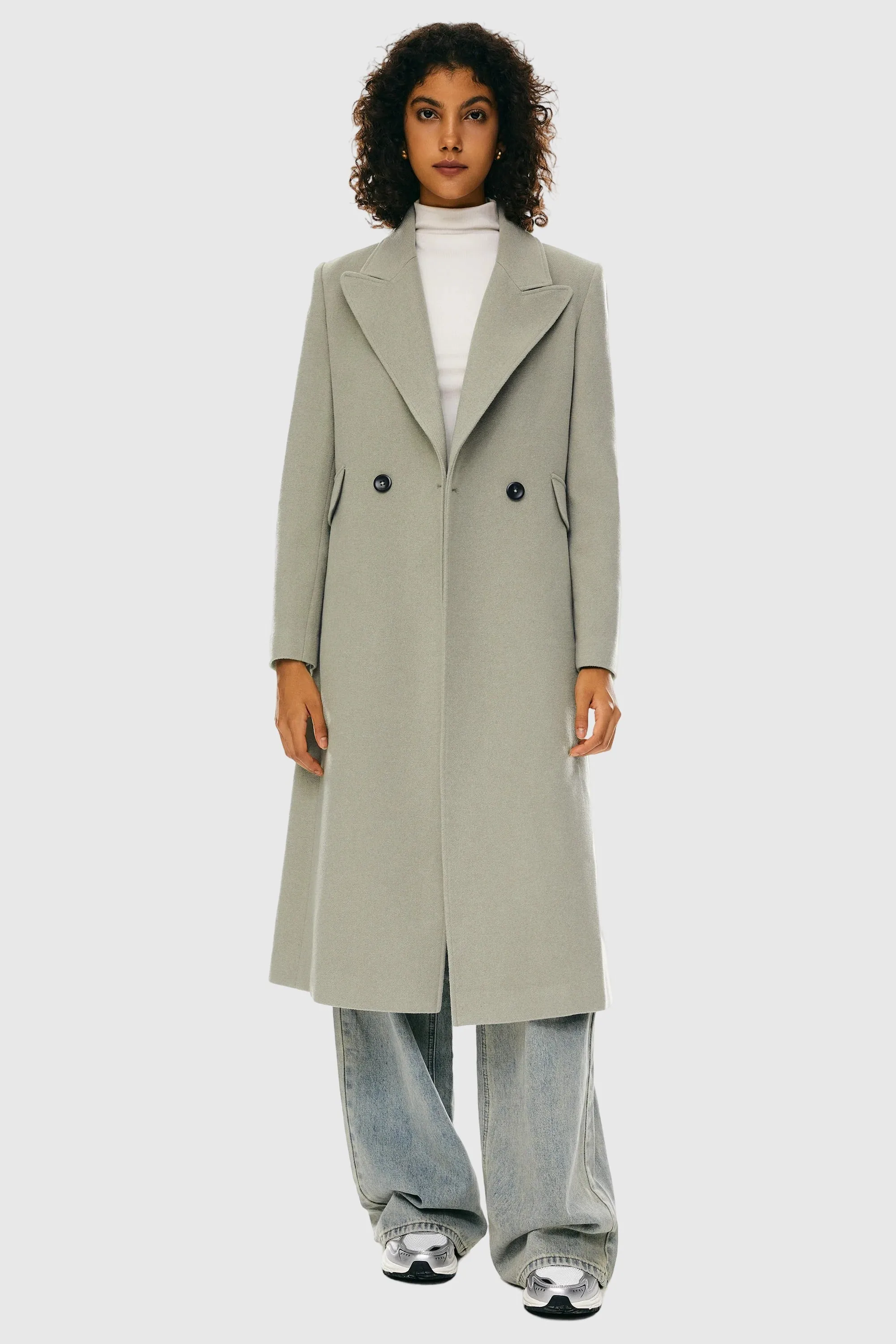 Wool Blend Long Coat