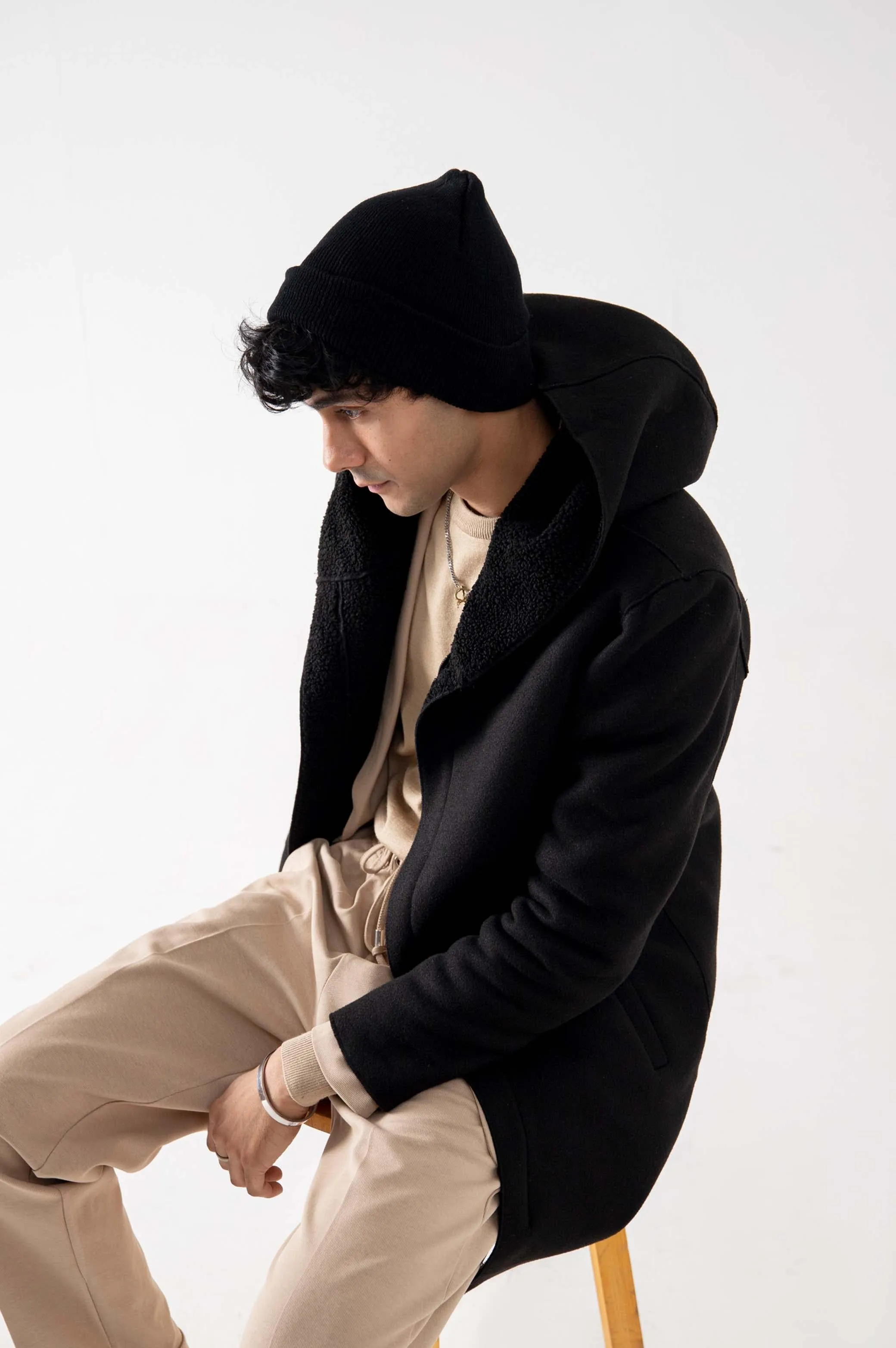 WOOLY FLEECE-LINED HOODED JACKET