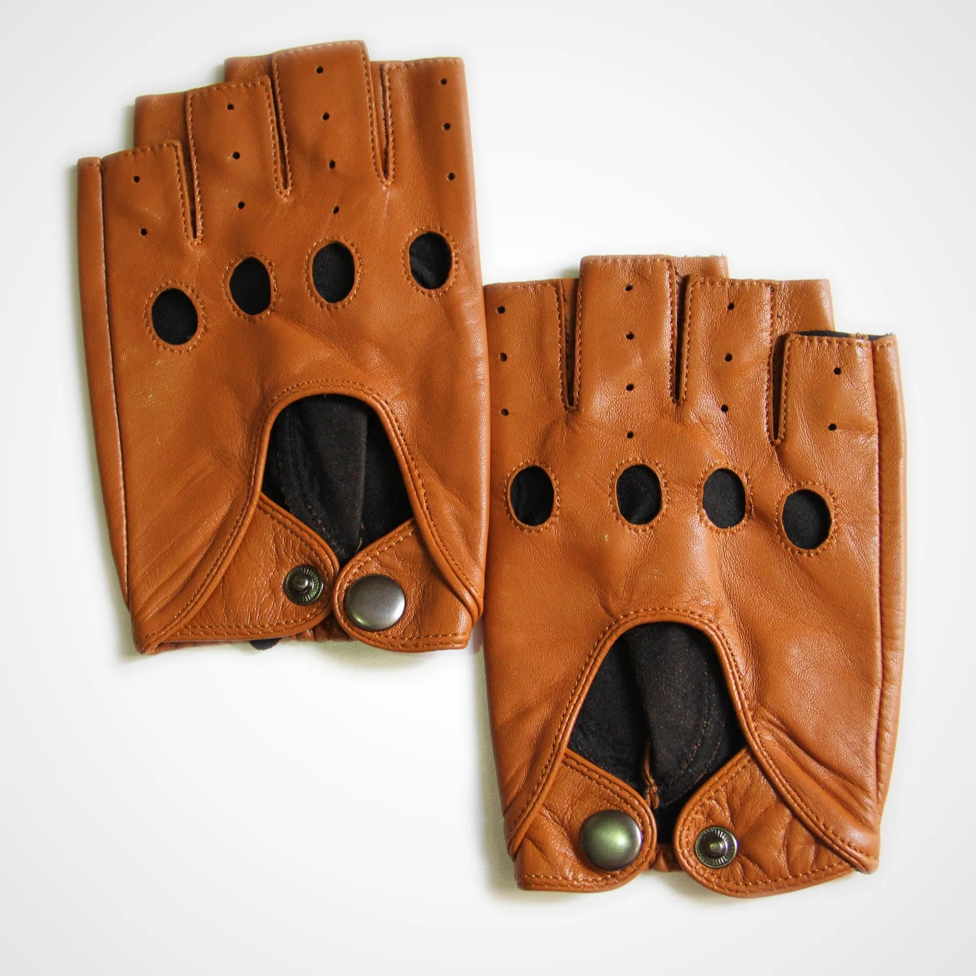 YISEVEN Men's Fingerless  Lambskin Leather Gloves