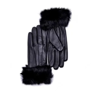 YISEVEN Women's Sheepskin Leather Rabbit Fur Gloves